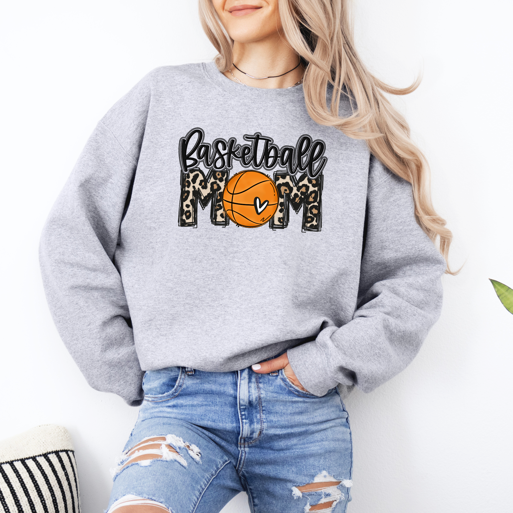 Basketball mom cheetah sweatshirt