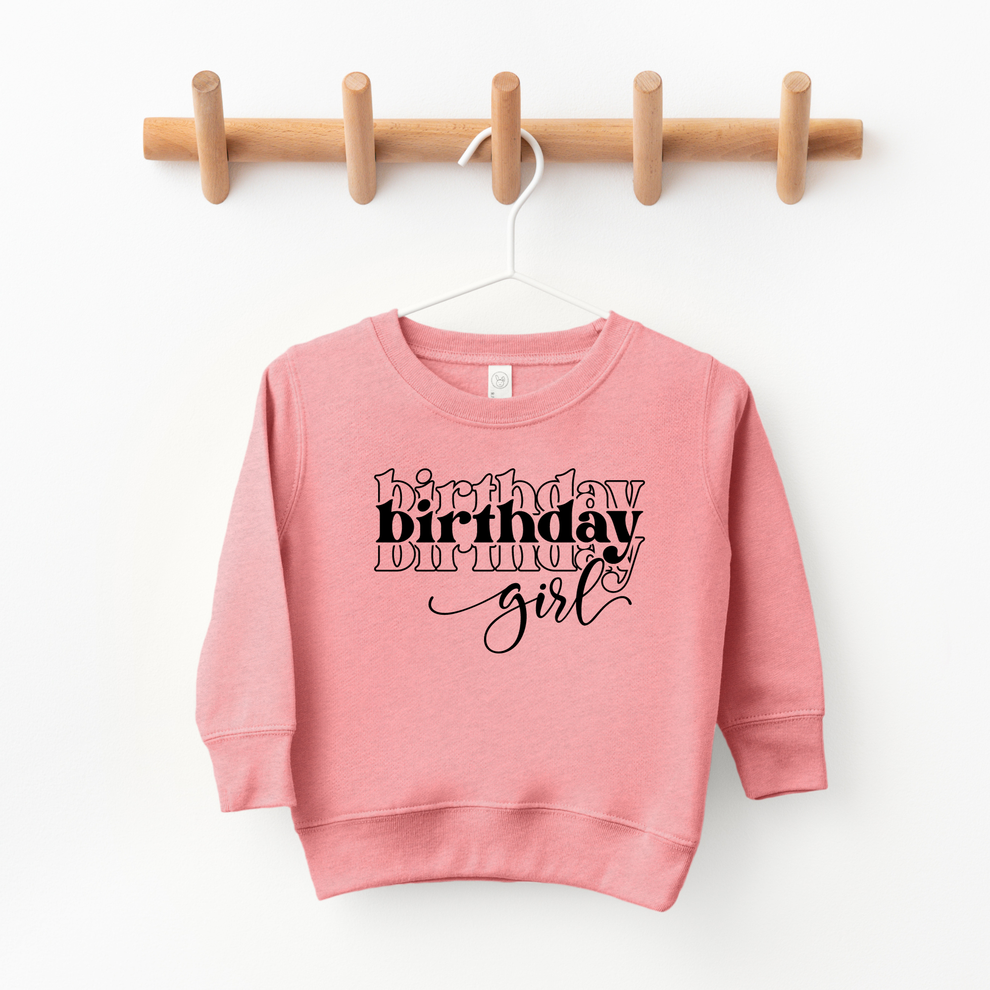 Birthday girl stacked -- kids sweatshirt