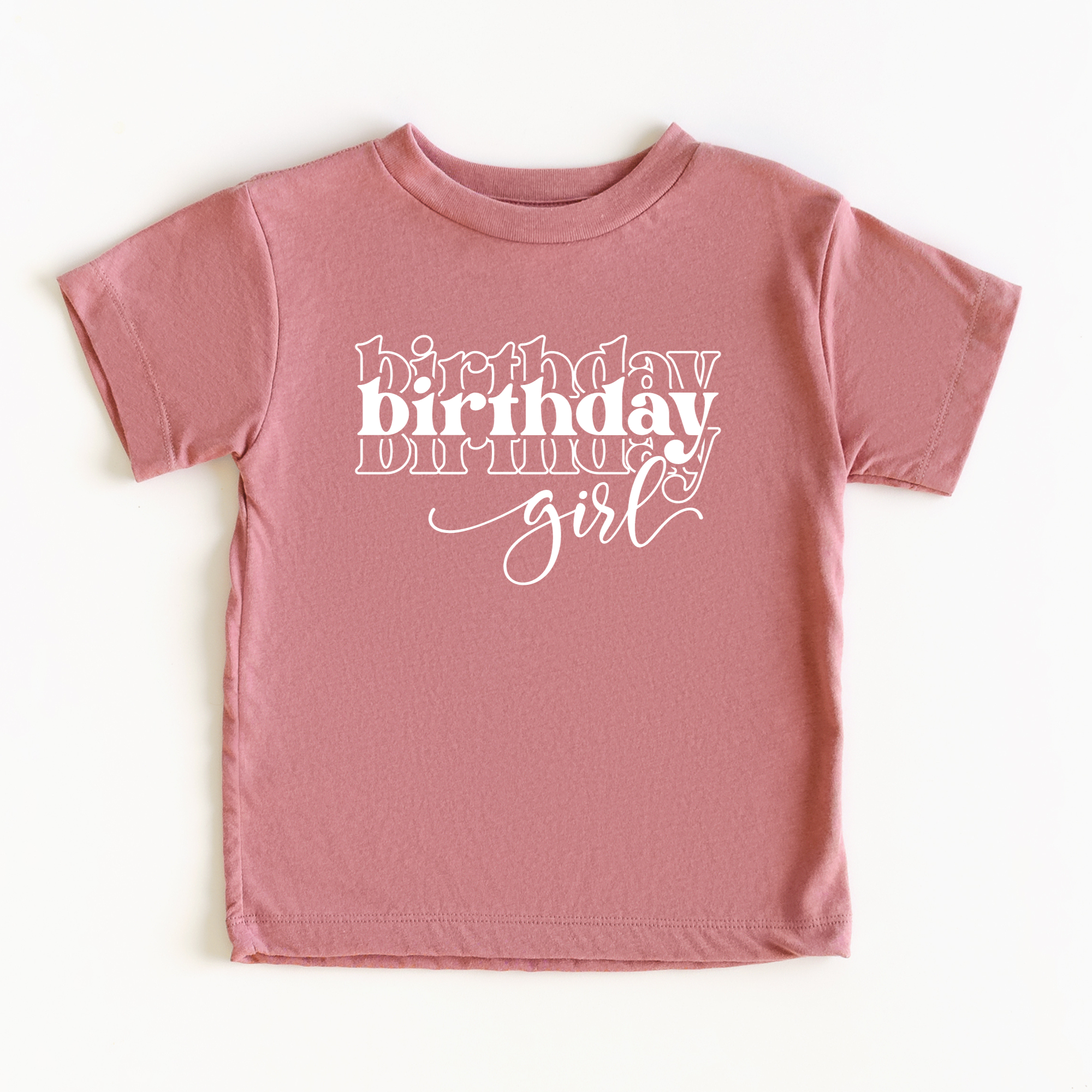 Birthday girl stacked -- kids tshirt