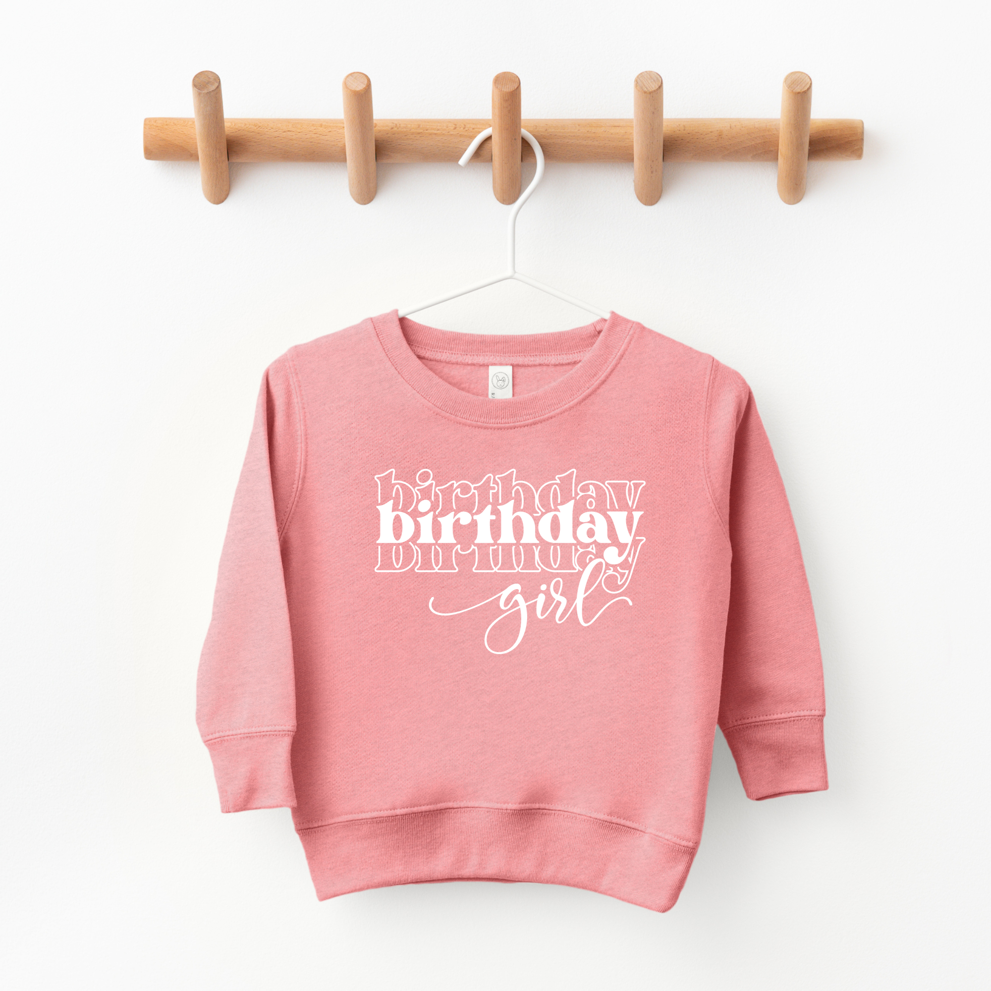 Birthday girl stacked -- kids sweatshirt