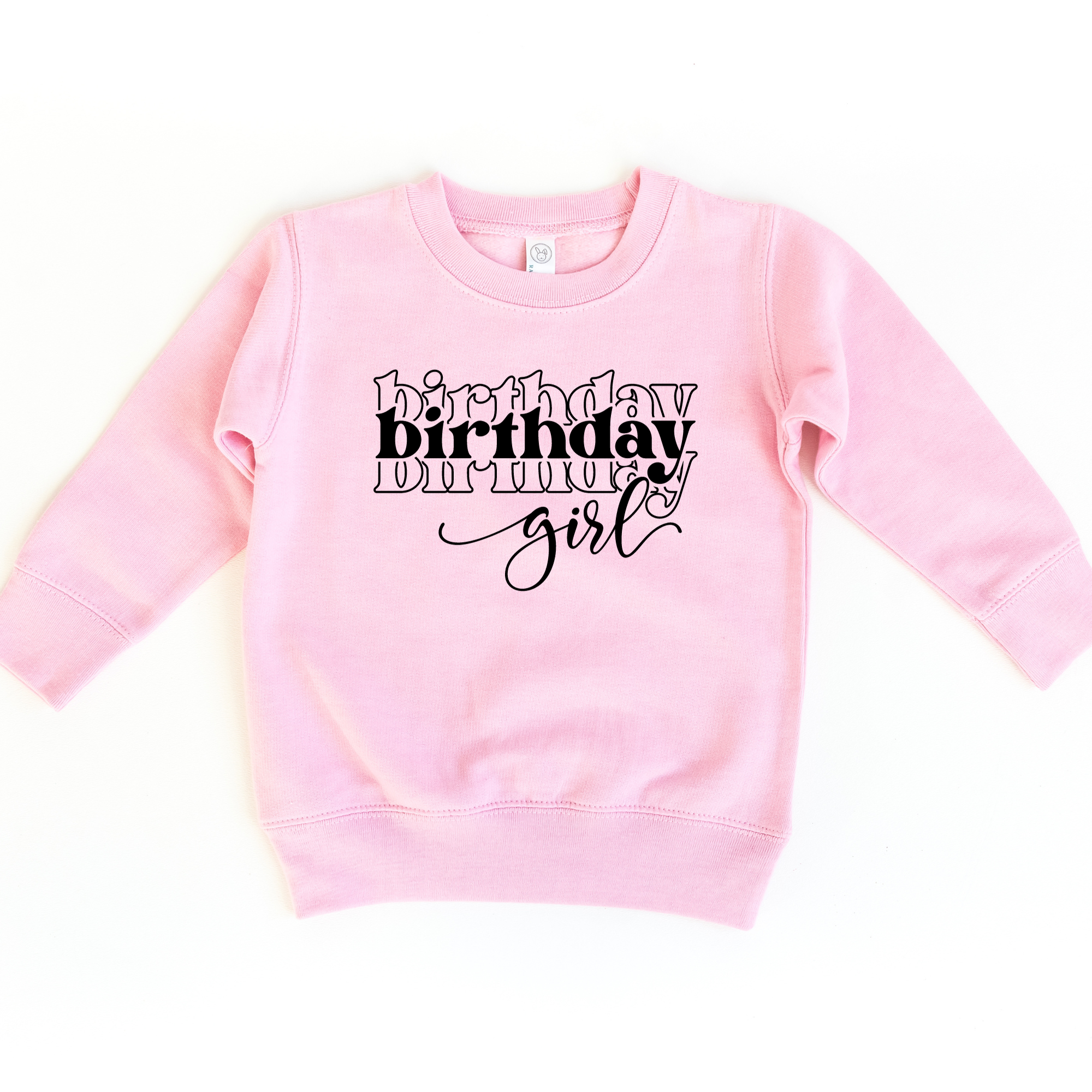 Birthday girl stacked -- kids sweatshirt