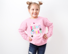 girls cheerleading sweatshirt in pink