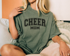 Cheer mom tshirt in the color moss
