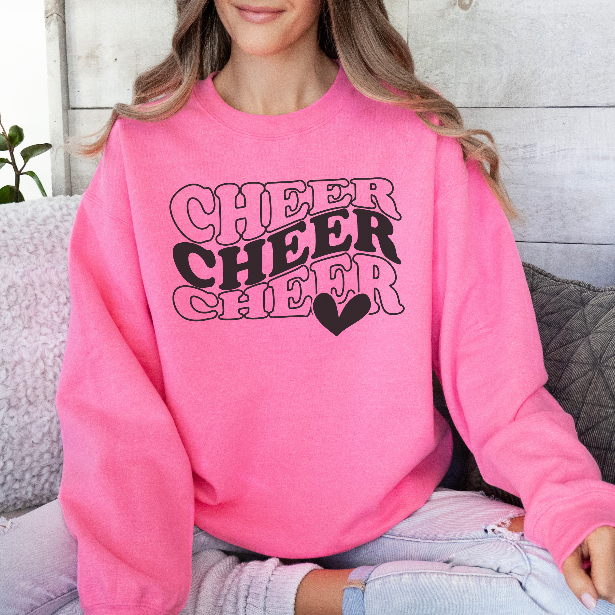 Cheer Stacked Sweatshirt | Cheerleader Sweatshirt