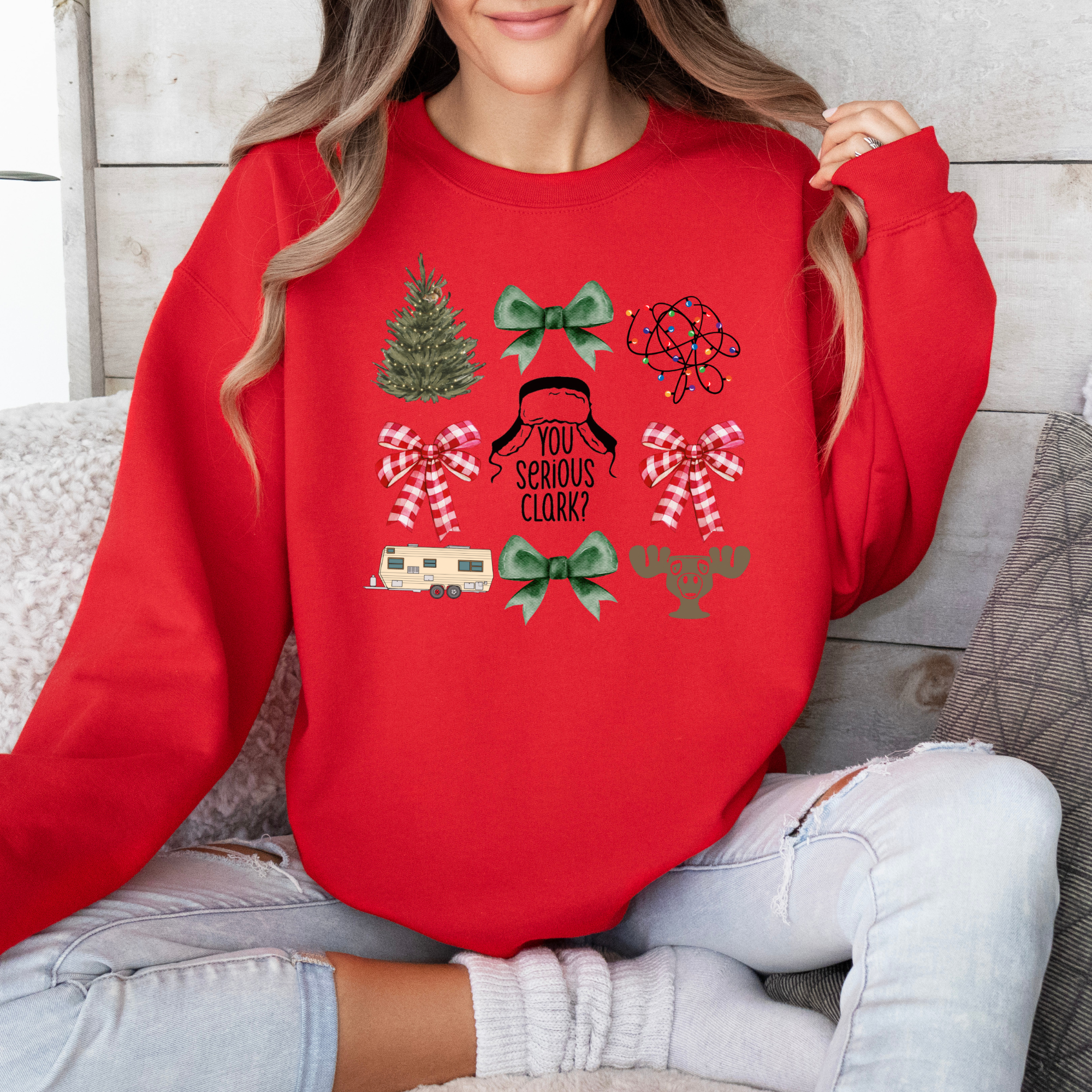 Christmas Vacation Coquette Bow Sweatshirt | Christmas Sweatshirt