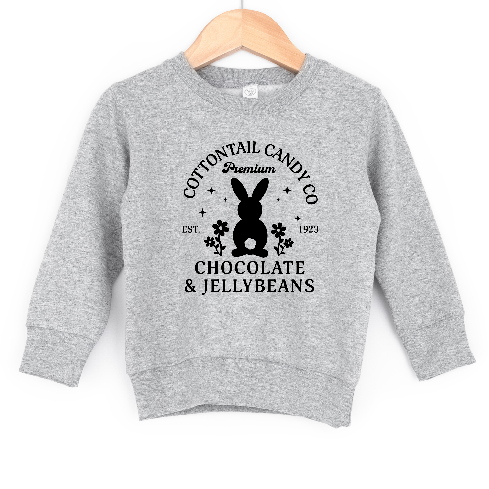 Cottontail candy co cute easter bunny sweatshirt. Kids easter sweatshirt for girls.