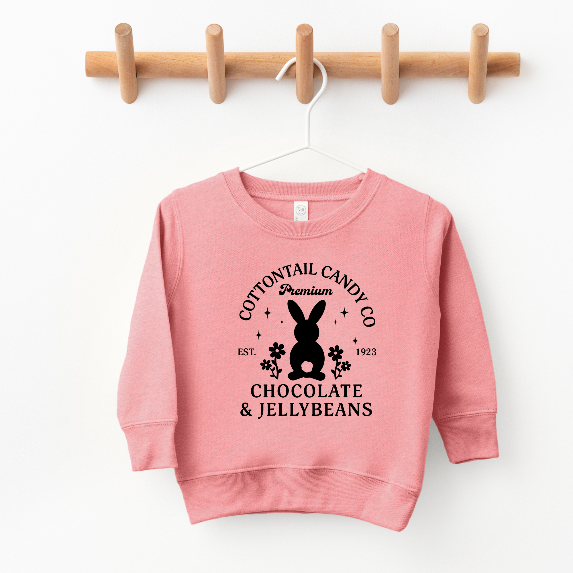 Cottontail candy co cute easter bunny sweatshirt. Kids easter sweatshirt for girls.