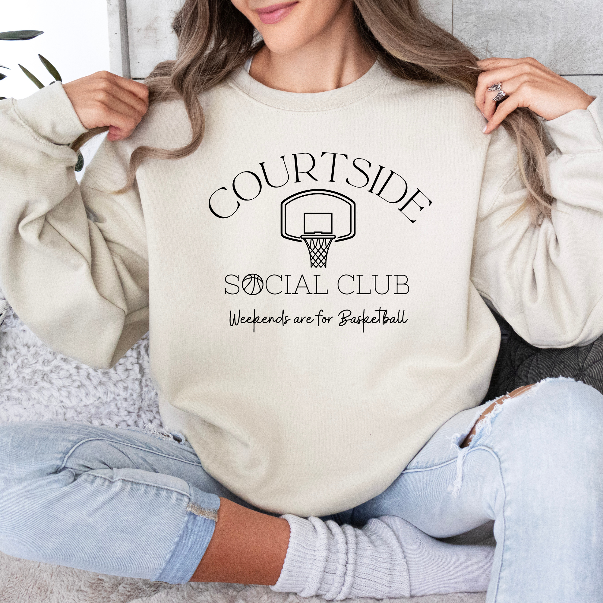 Courtside social club basketball sweatshirt