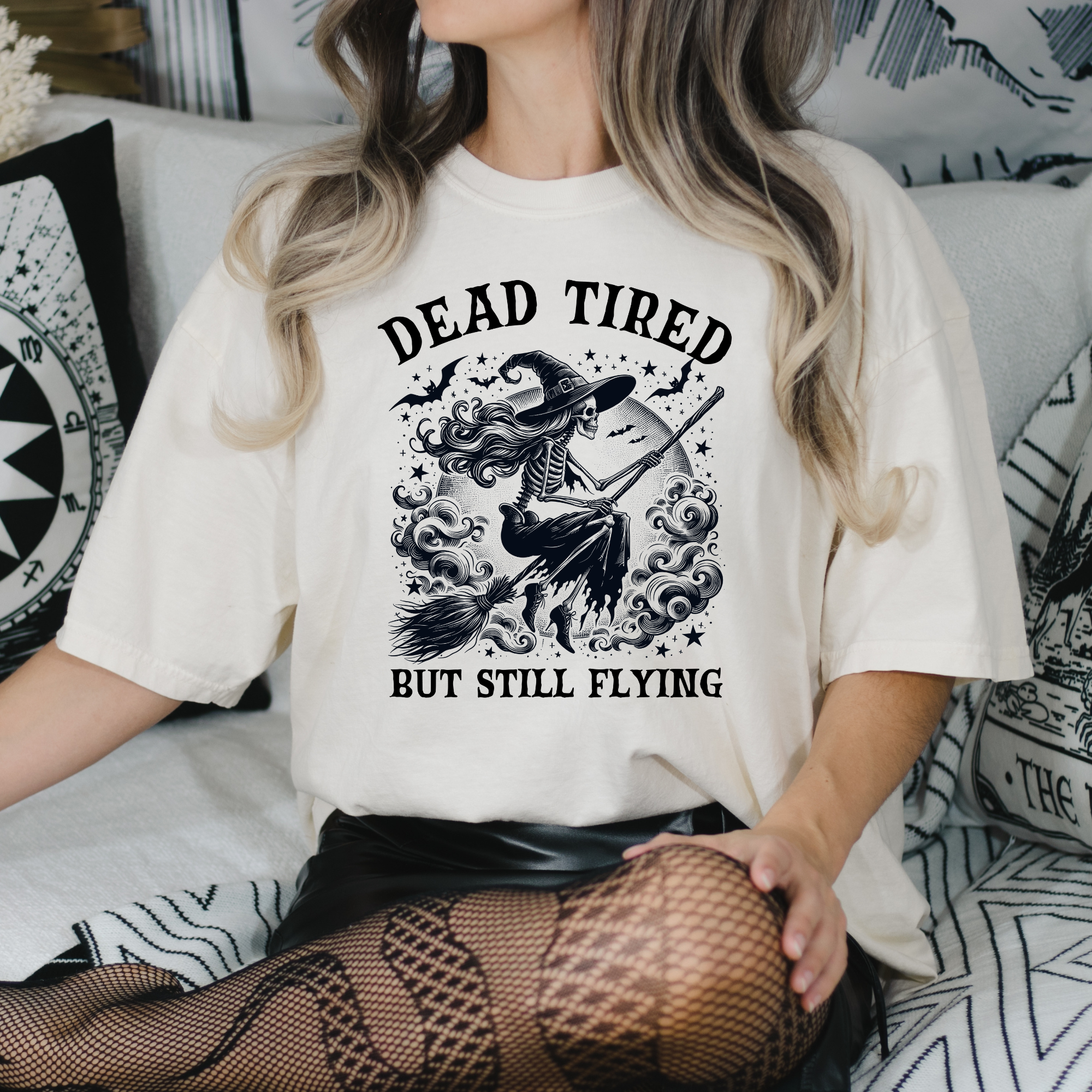 Dead Tired But Still Flying T-Shirt | Women's Halloween Shirt