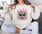 Def tired cheer mom sweatshirt.  Def leopard themed design with cute leopard design and leopard face in the middle.