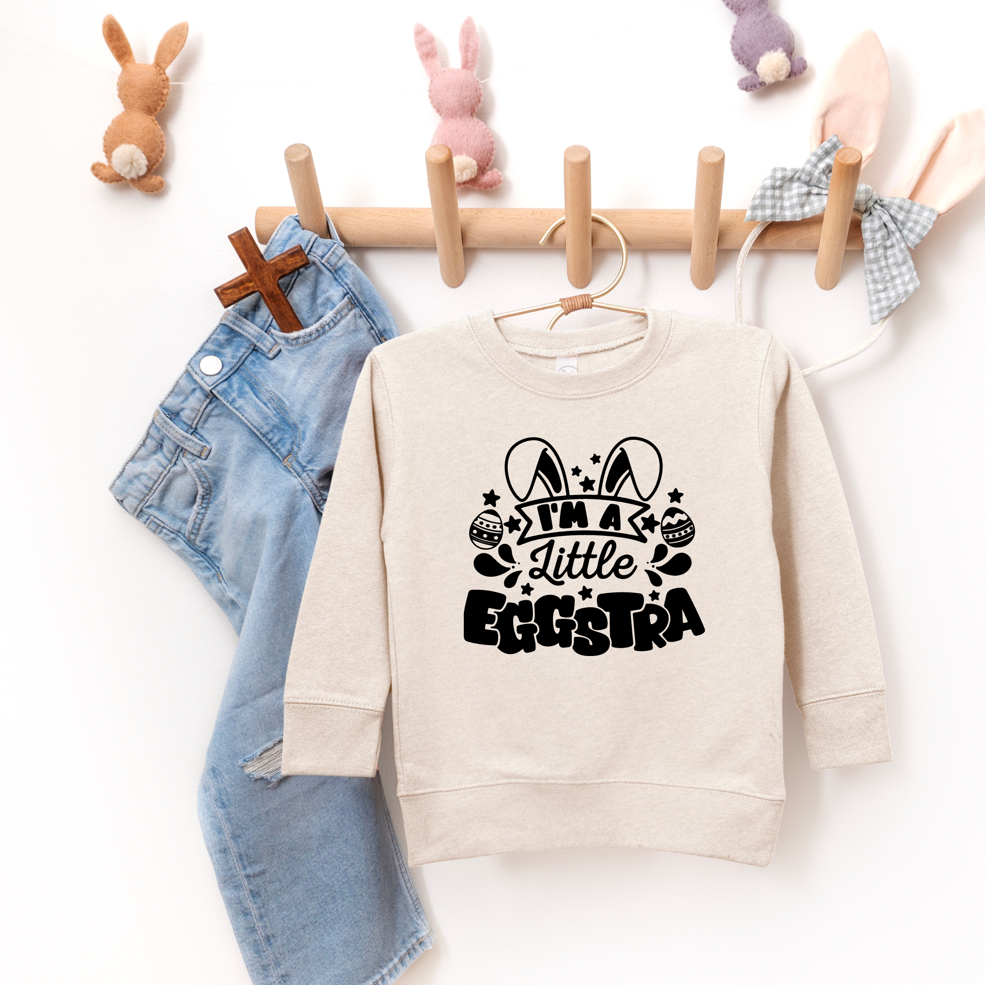 I'm a little eggstra -- kids sweatshirt