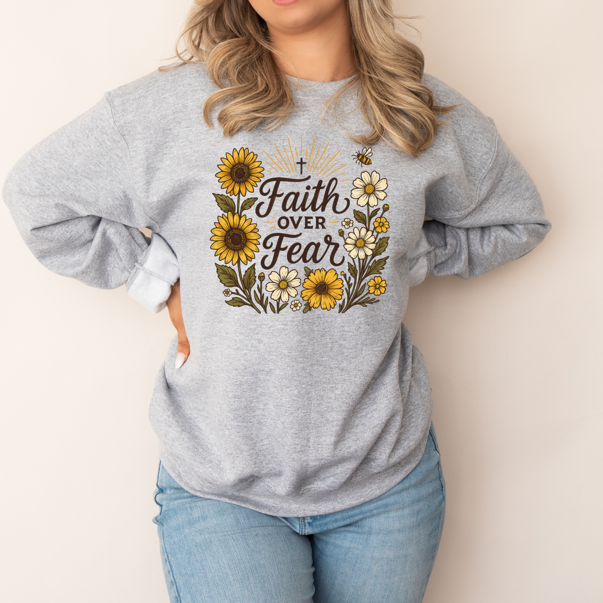 Faith Over Fear Sweatshirt | Fall Christian Sweatshirt