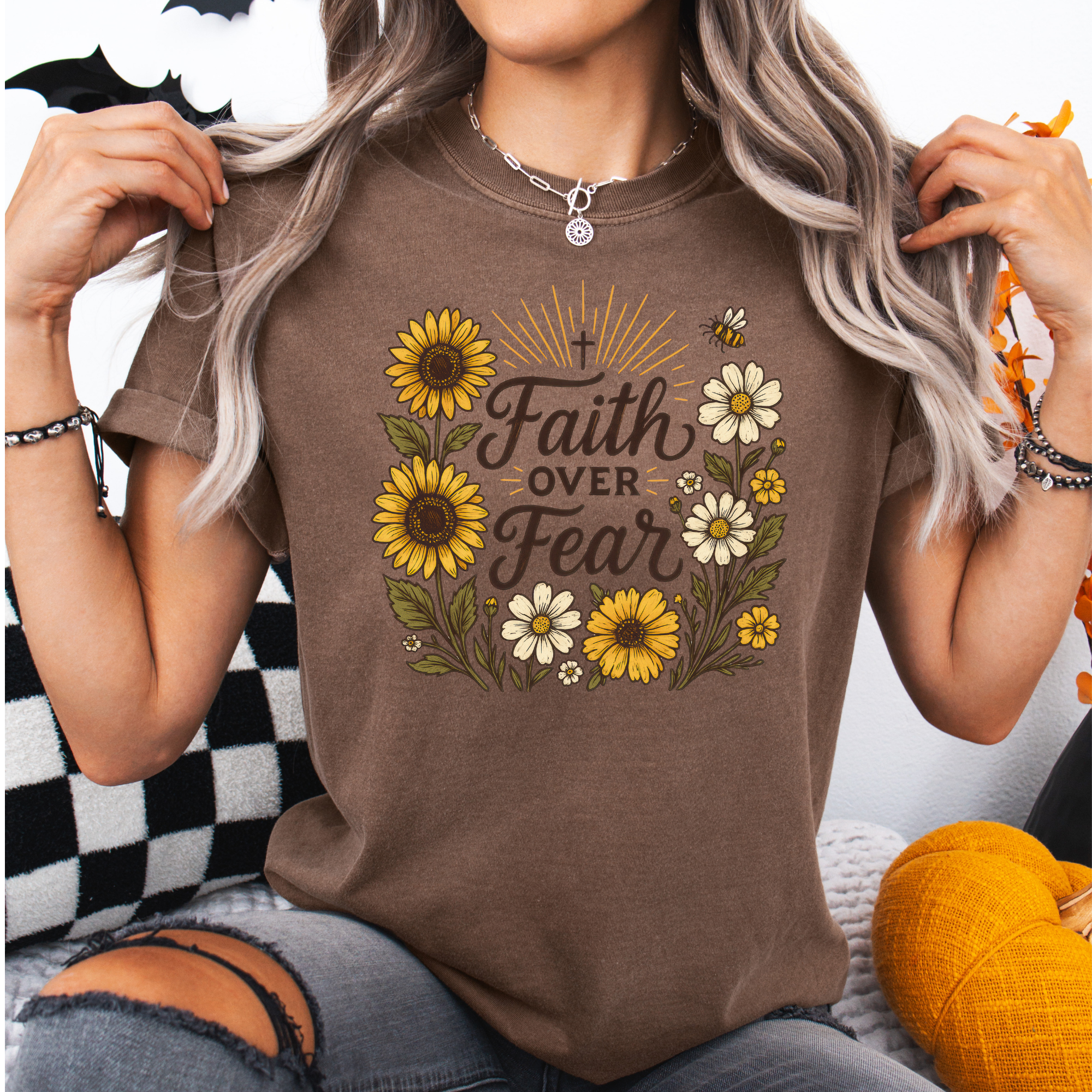 Faith Over Fear T-Shirt | Fall Christian Shirt