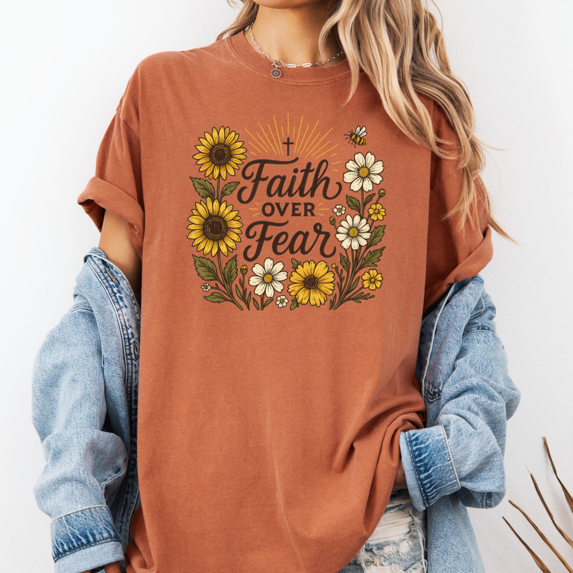 Faith Over Fear T-Shirt | Fall Christian Shirt