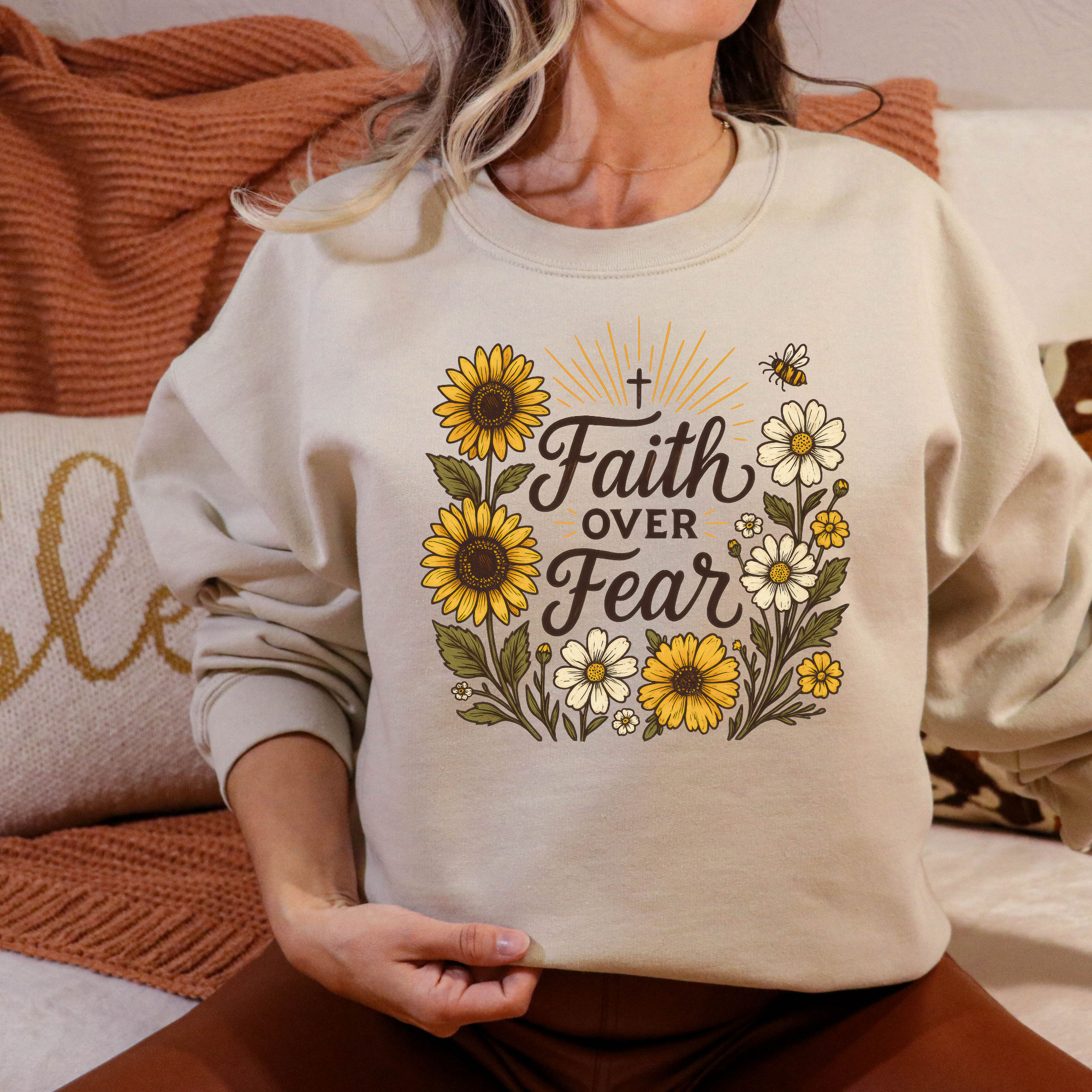 Faith Over Fear Sweatshirt | Fall Christian Sweatshirt