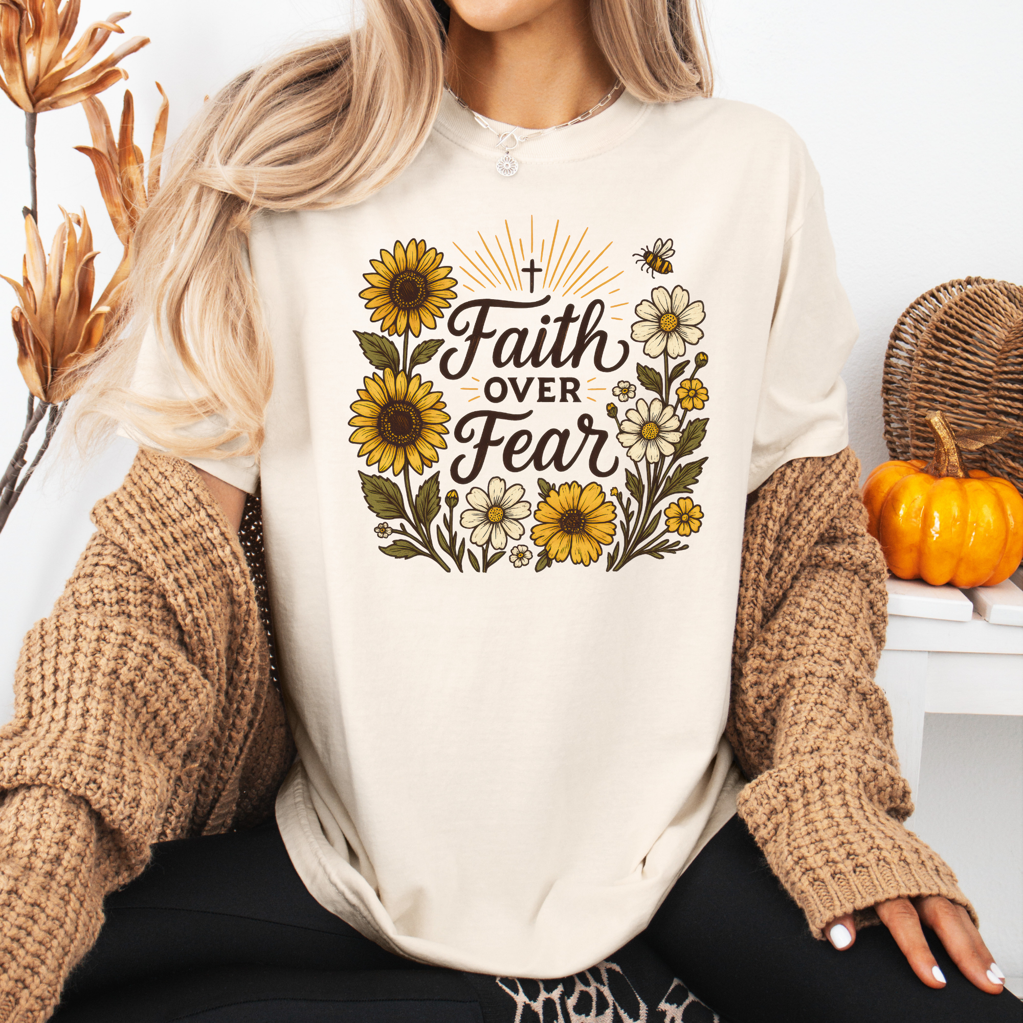 Faith Over Fear T-Shirt | Fall Christian Shirt
