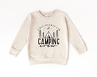 kids camping sweatshirt that says fire friends fun camping crew.
