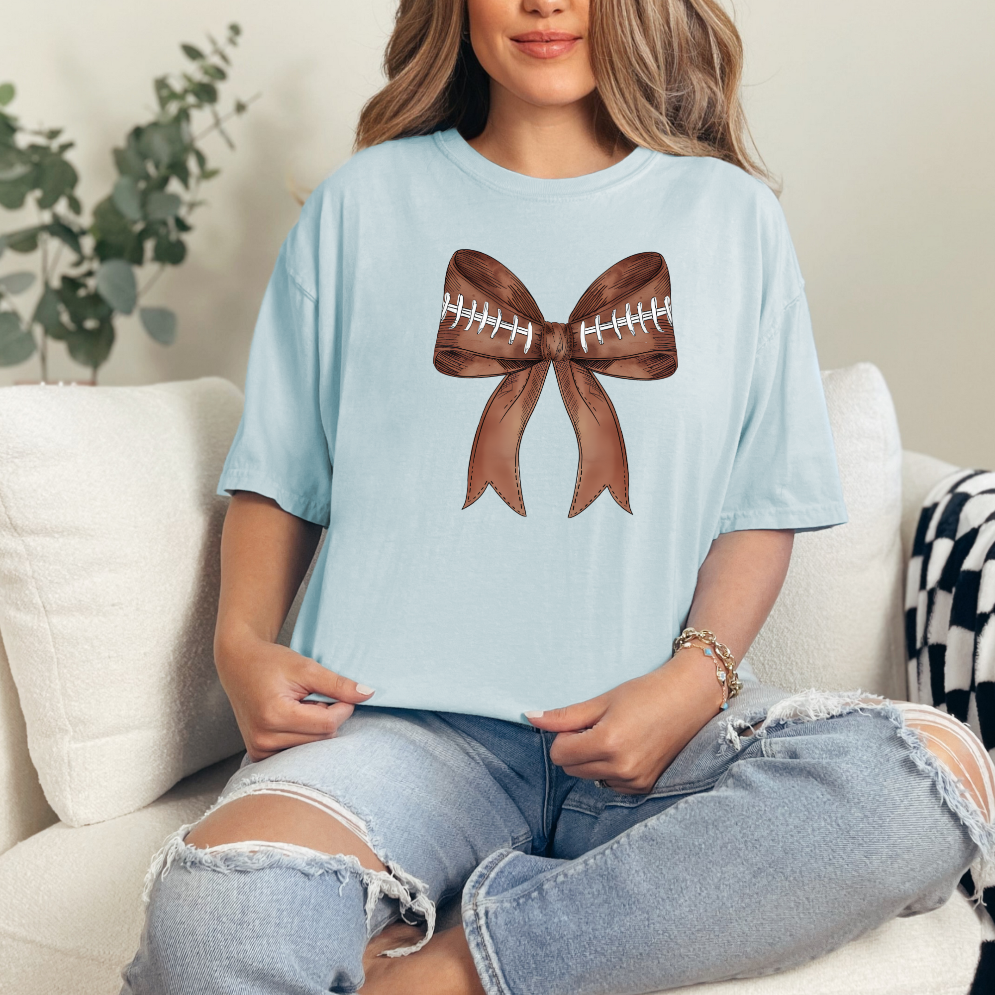 Football Coquette bBow T-Shirt | Women's Football Shirt