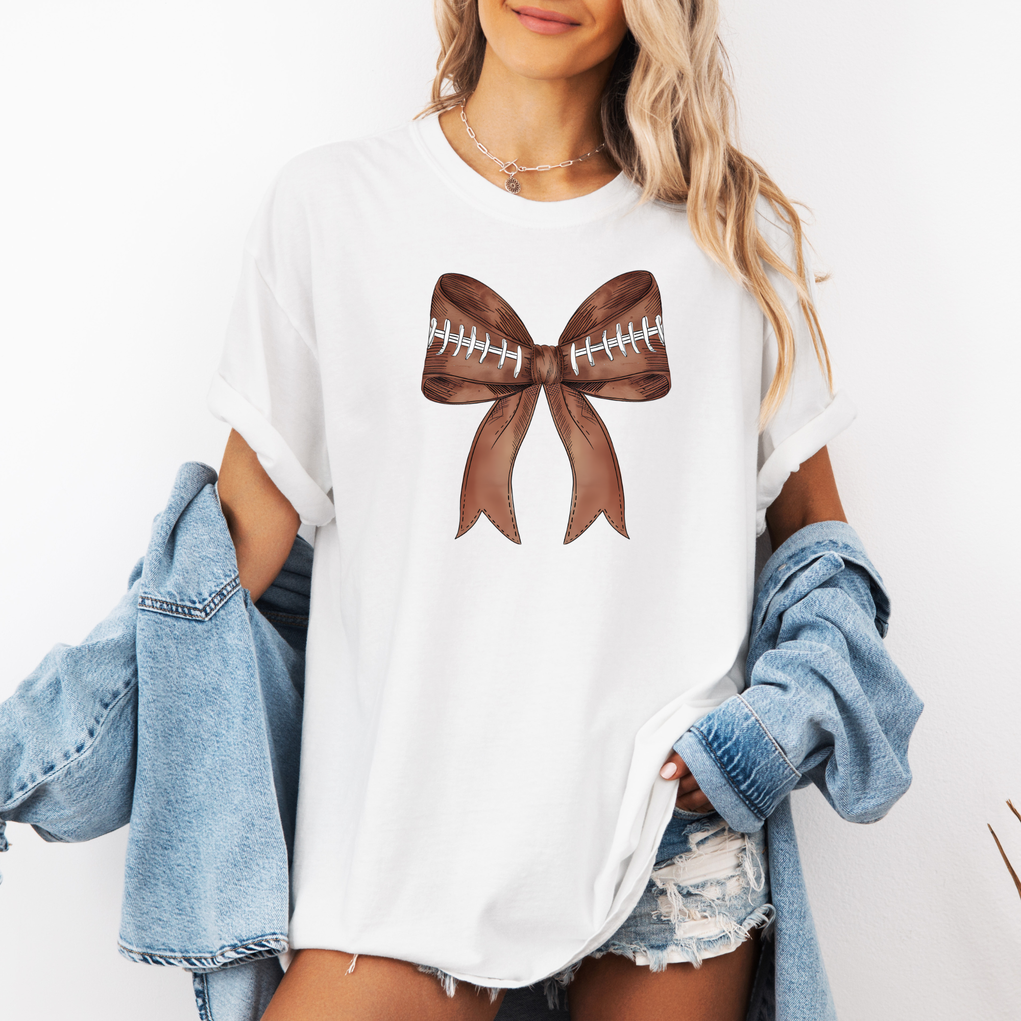 Football Coquette bBow T-Shirt | Women's Football Shirt