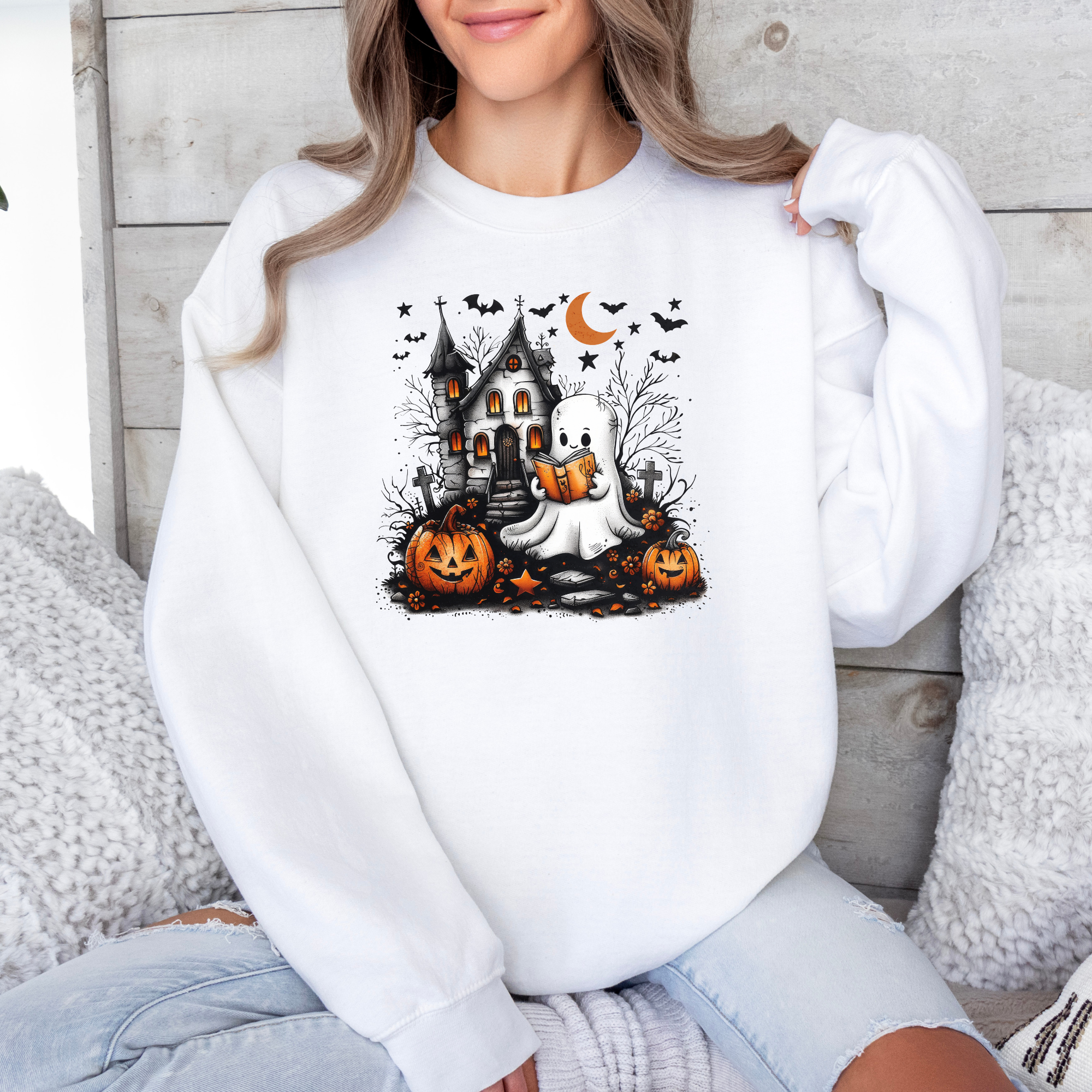Ghost Book Sweatshirt | Halloween Bookish Sweatshirt