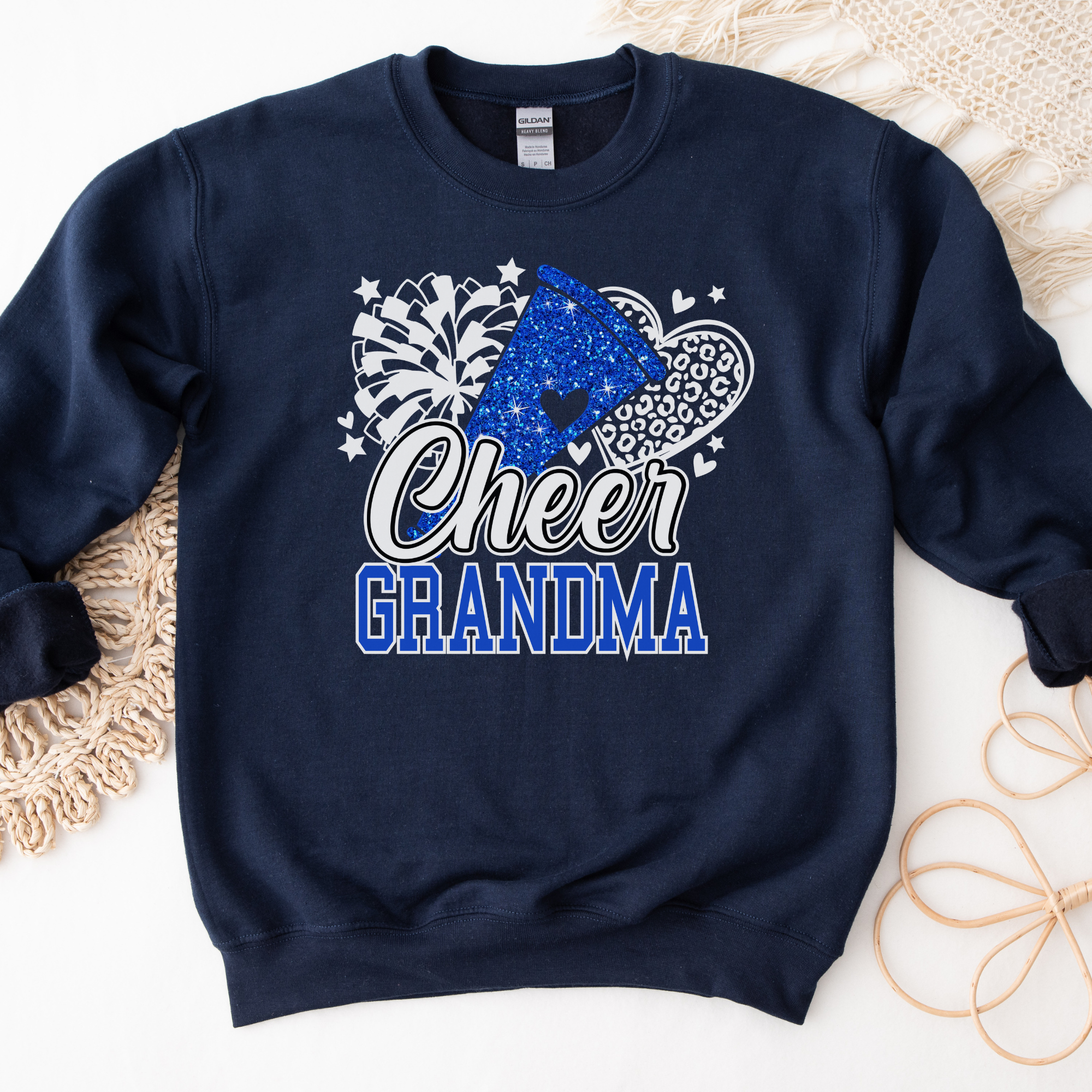 Glitter Cheer Grandma Sweatshirt | Cheerleader Grandma Sweatshirt