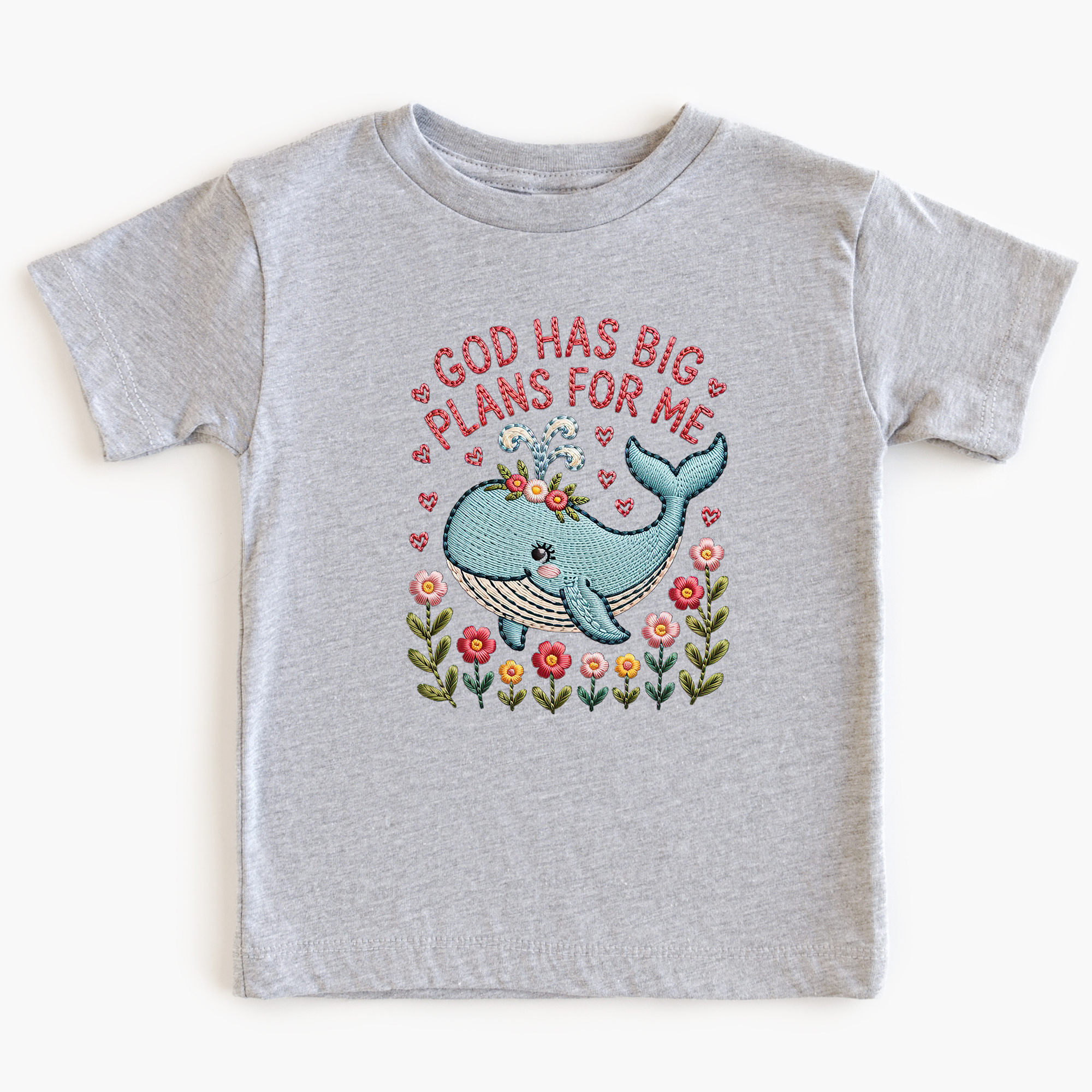God Has Big Plans For Me Faux Embroidery T-Shirt