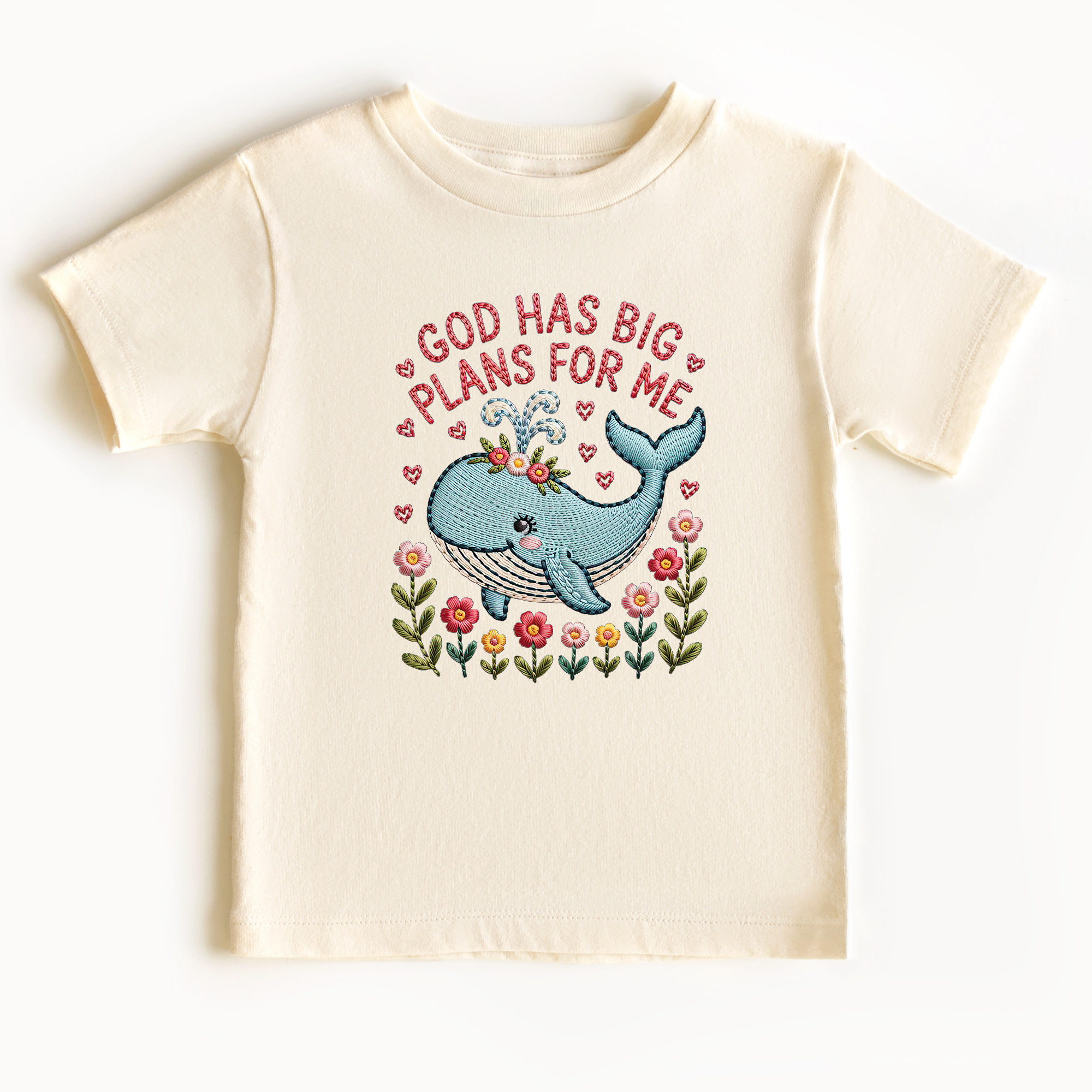 God Has Big Plans For Me Faux Embroidery T-Shirt