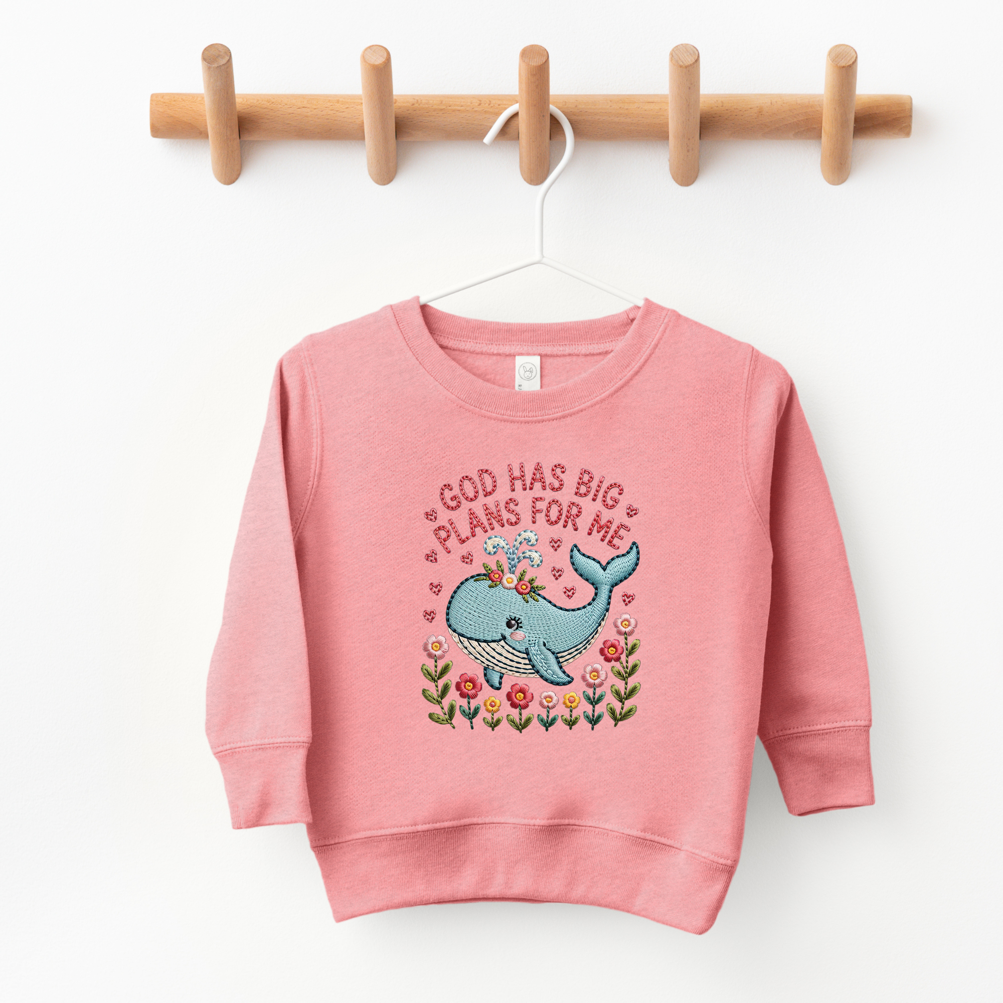 God Has Big Plans For Me Faux Embroidery Sweatshirt | Kids Christian Sweatshirt