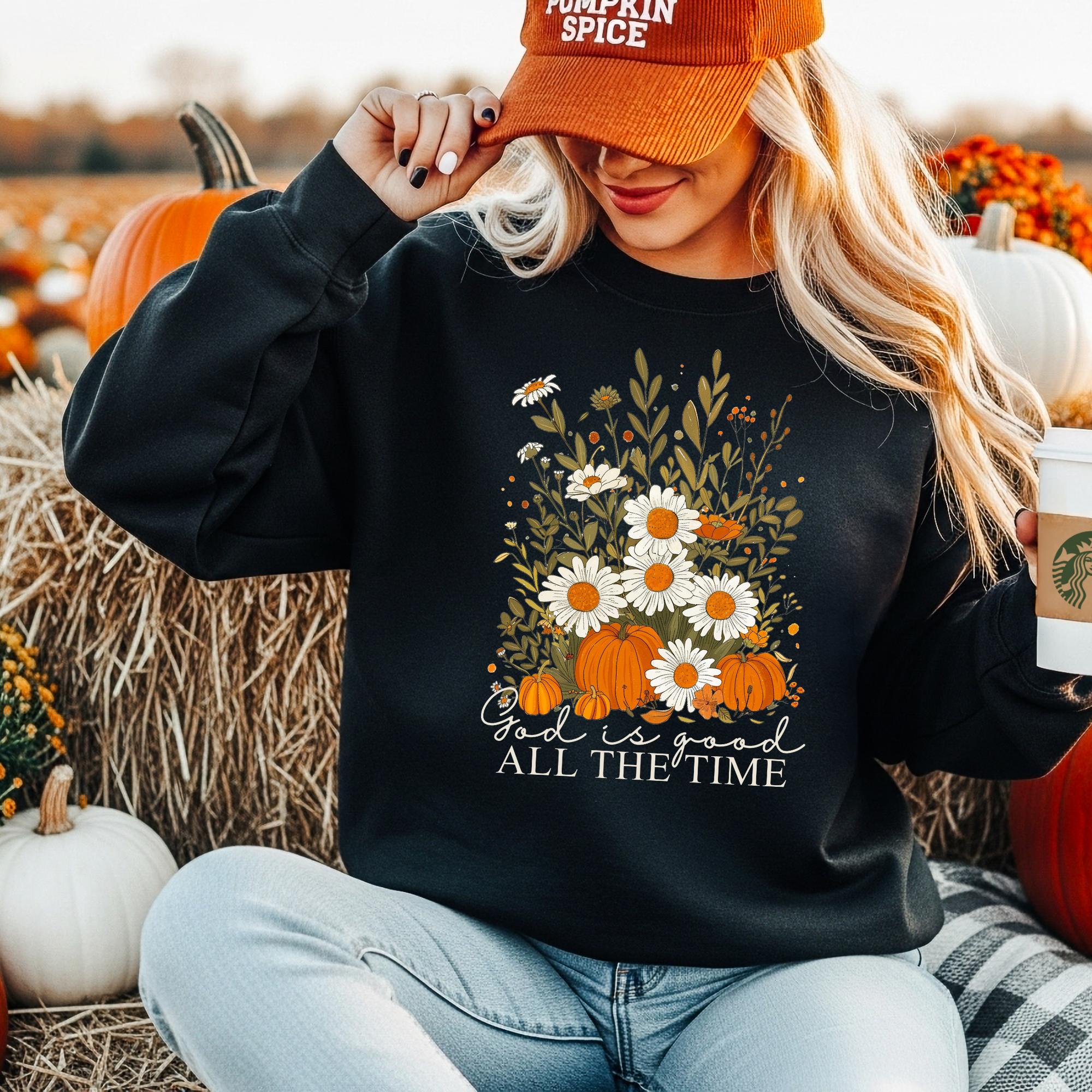 God Is Good All The Time Fall Sweatshirt | Fall Christian Sweatshirt