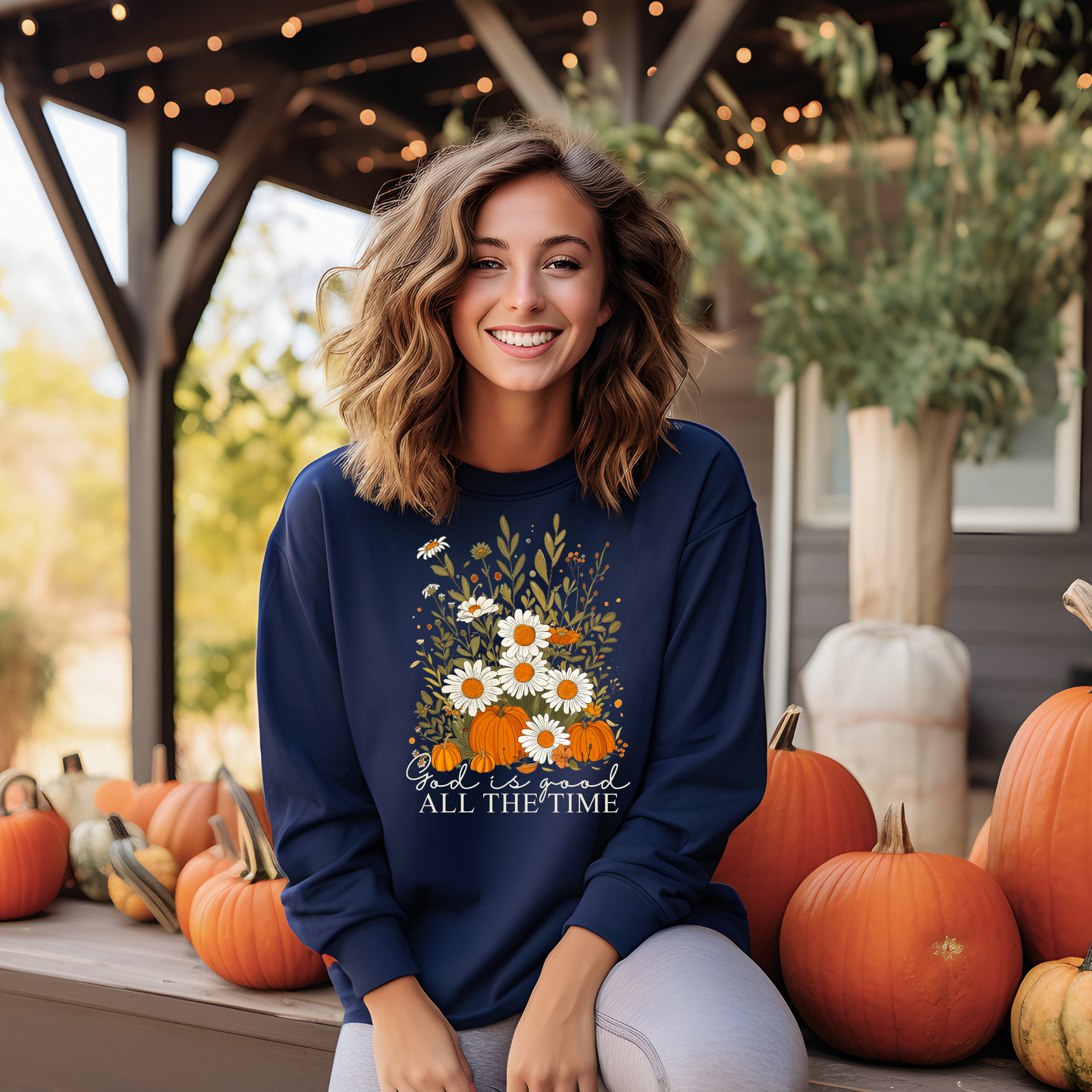 God Is Good All The Time Fall Sweatshirt | Fall Christian Sweatshirt