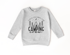 kids camping sweatshirt that says fire friends fun camping crew.