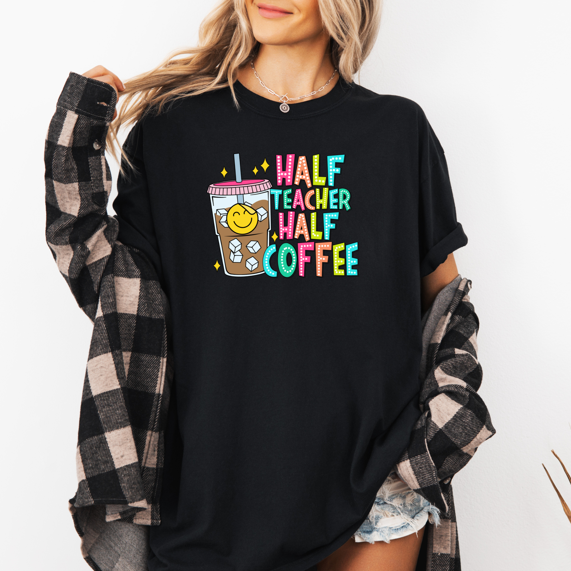 Half Teacher Half Coffee Shirt | Funny Teacher Shirt