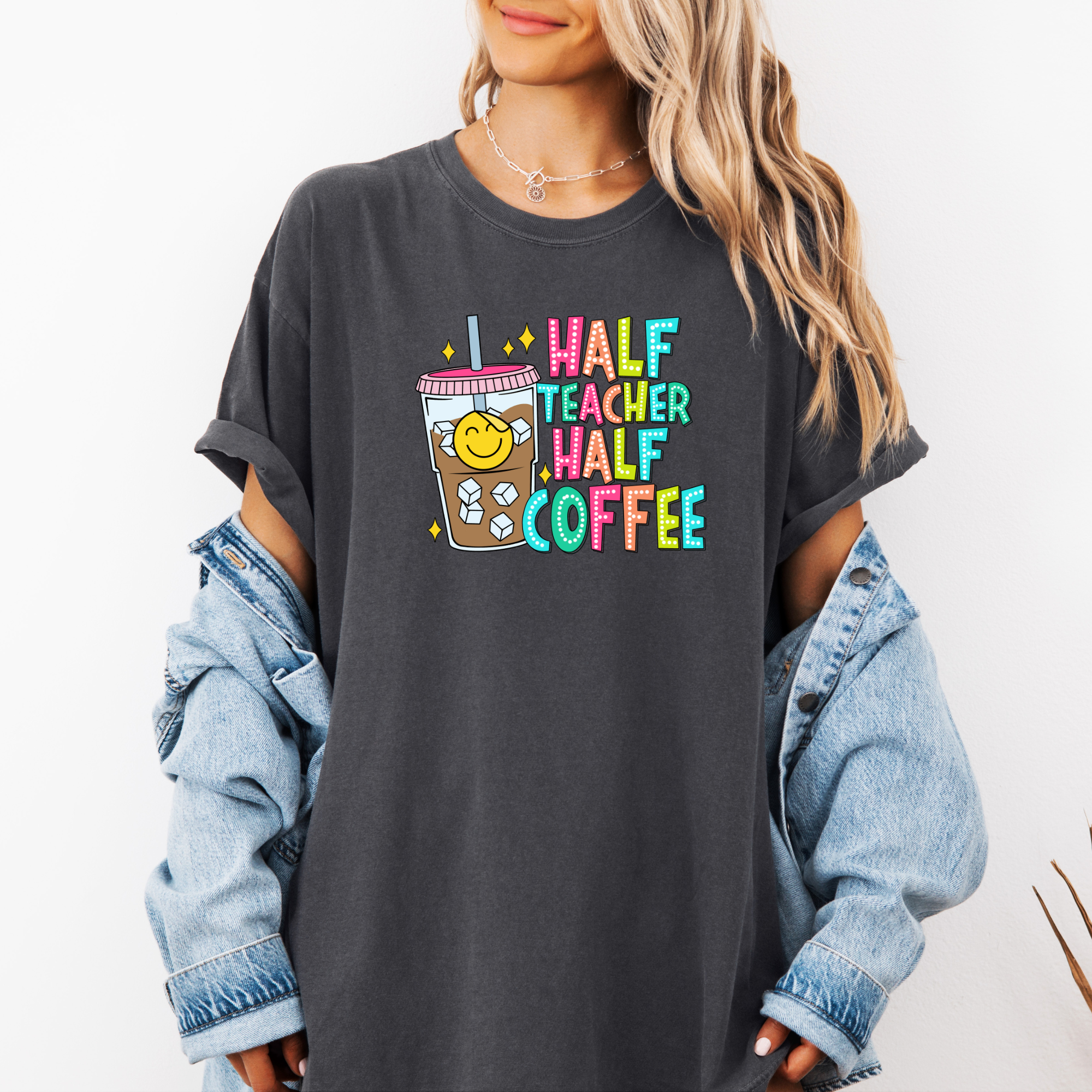 Half Teacher Half Coffee Shirt | Funny Teacher Shirt