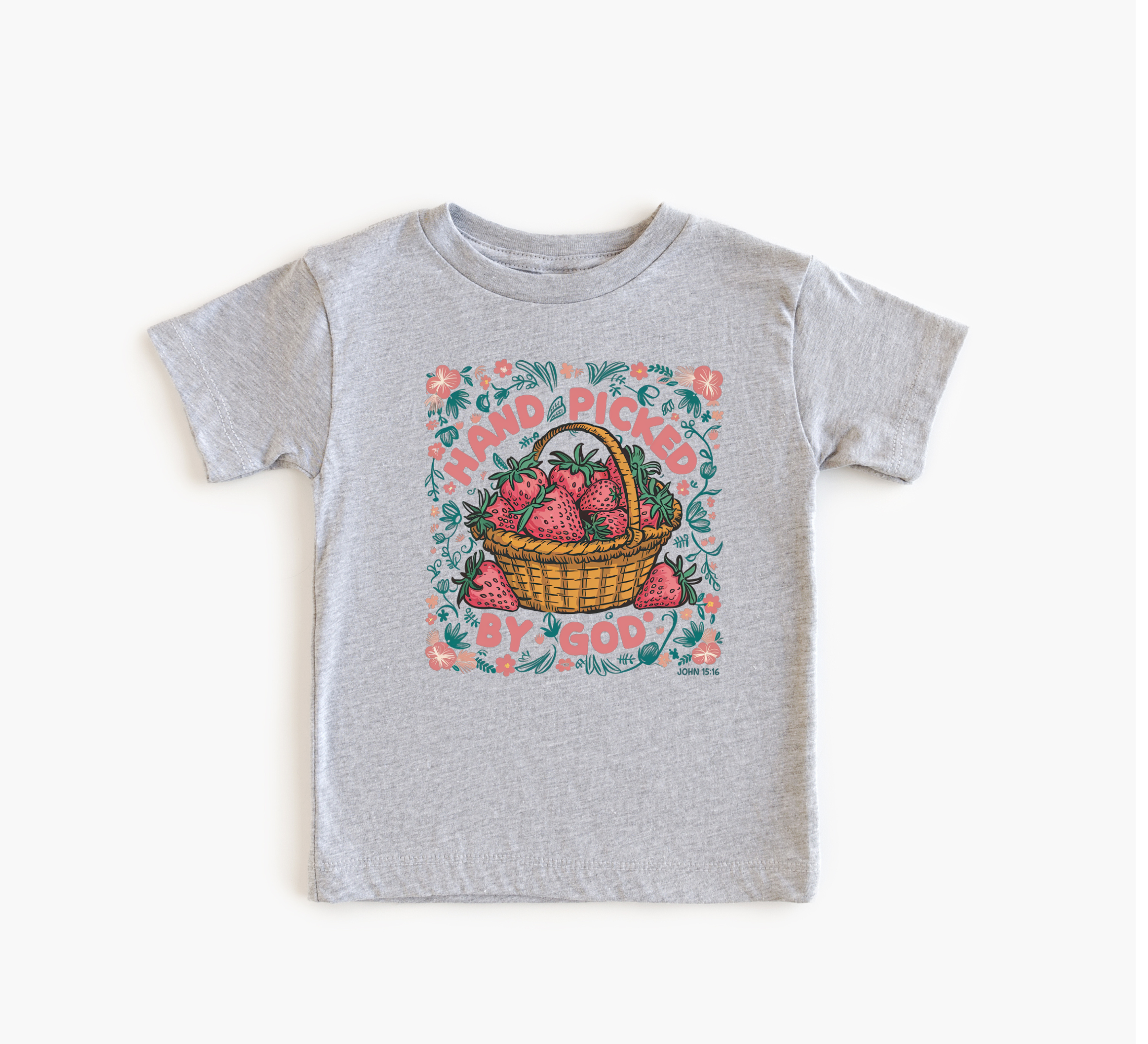 toddler girl christian shirt. Hand picked by God kids spring tshirt.