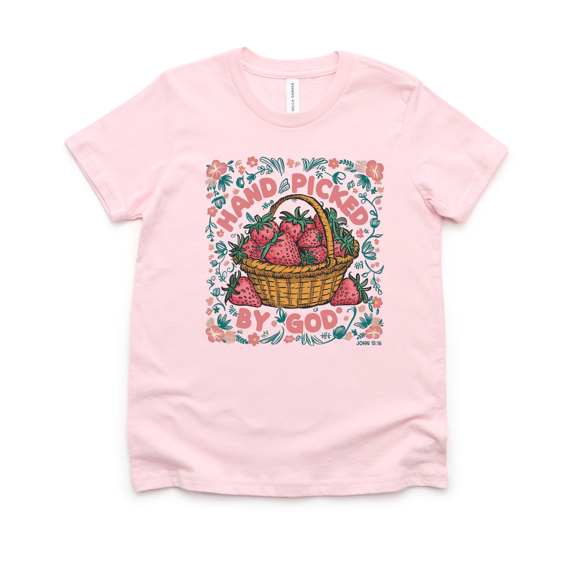 toddler girl christian shirt. Hand picked by God kids spring tshirt.
