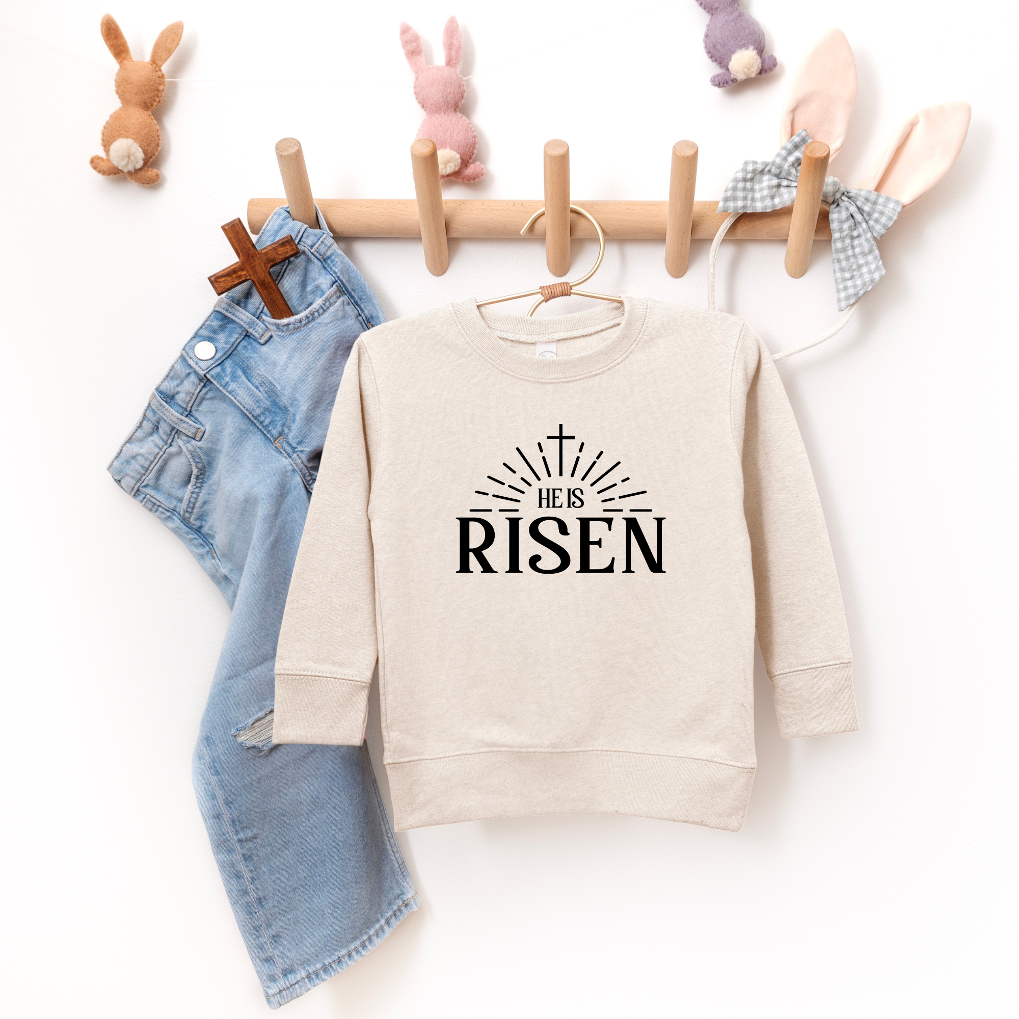 He is risen kids easter sweatshirt