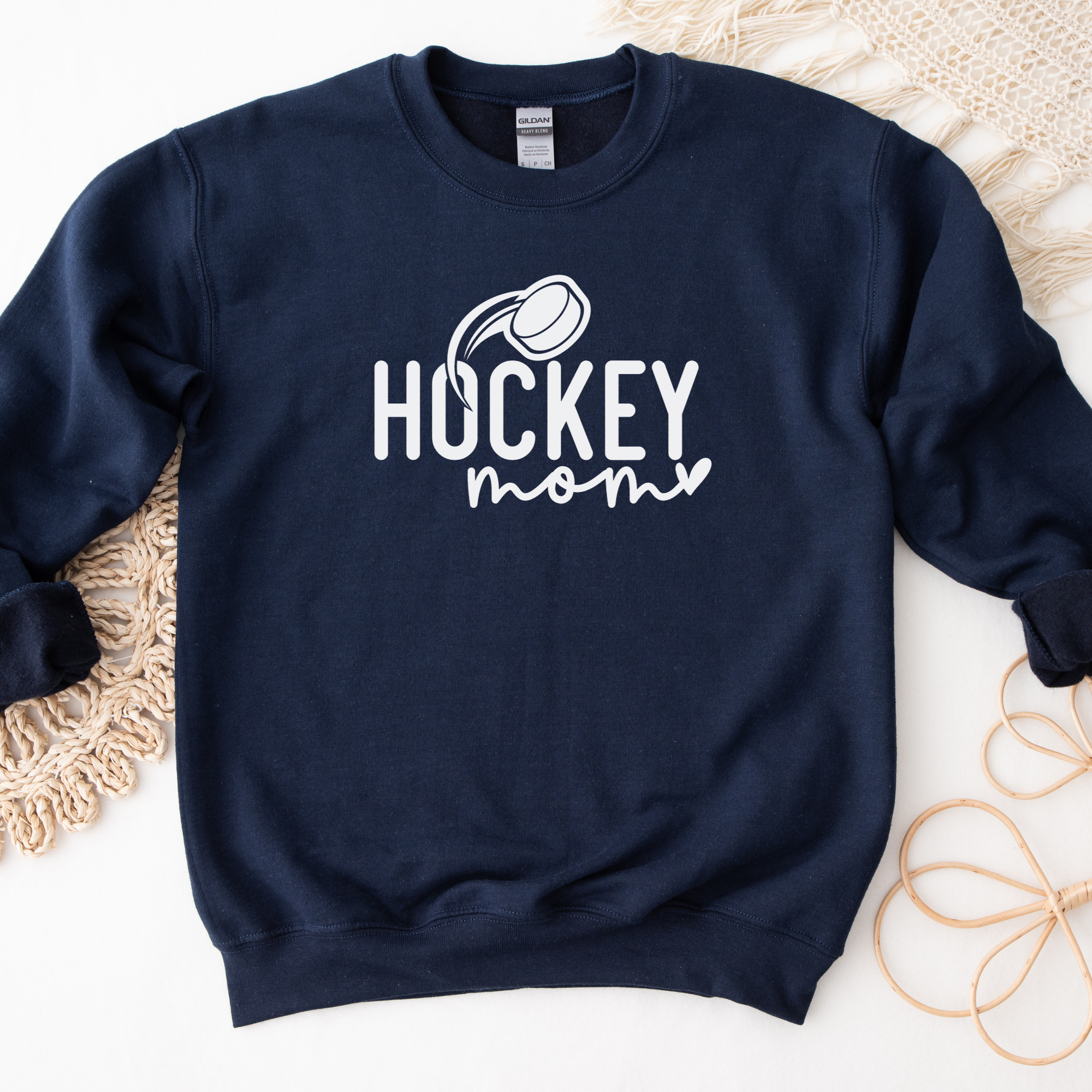 hockey mom sweatshirt in navy