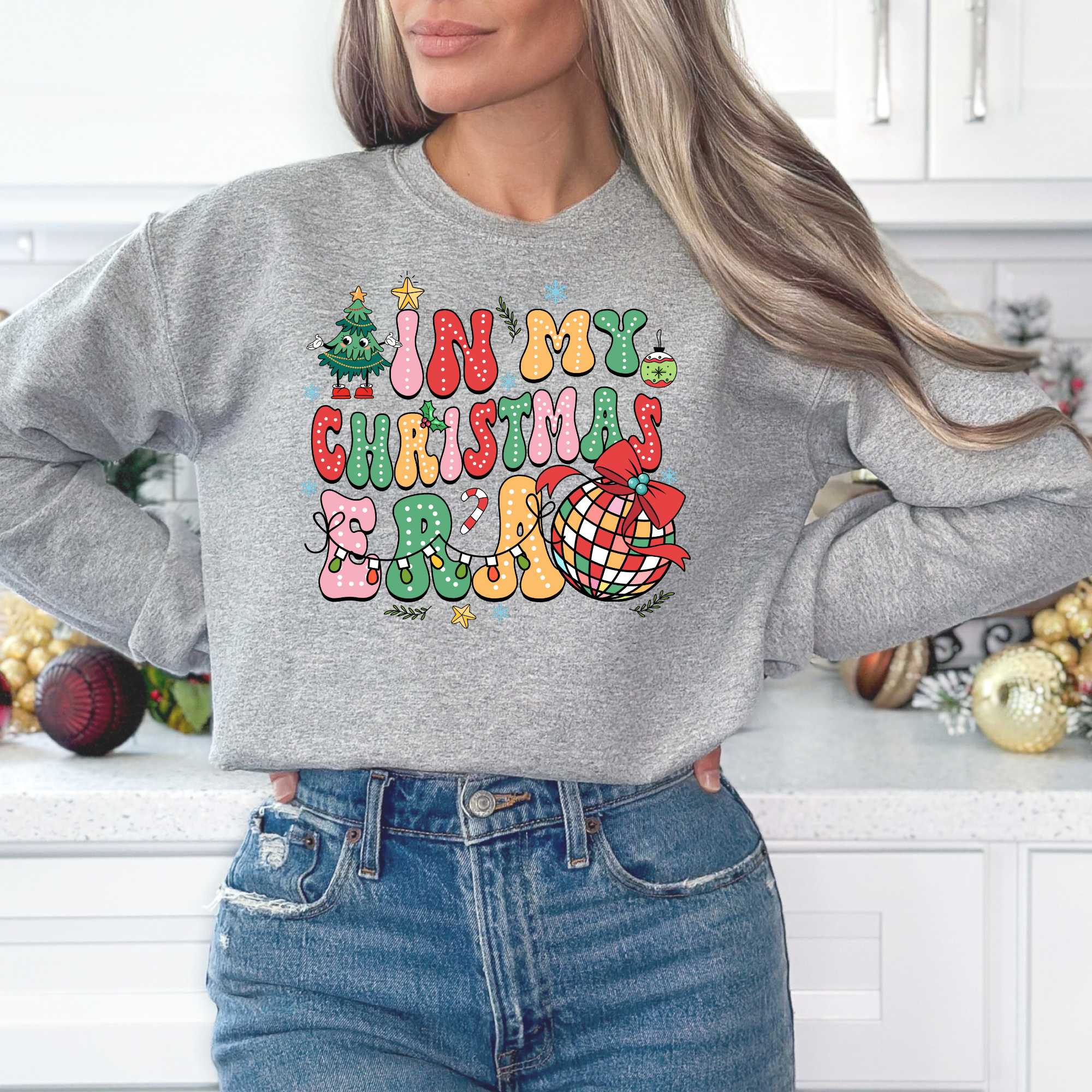 In my Christmas era sweatshirt for women. Taylor Swift inspired holiday sweater.