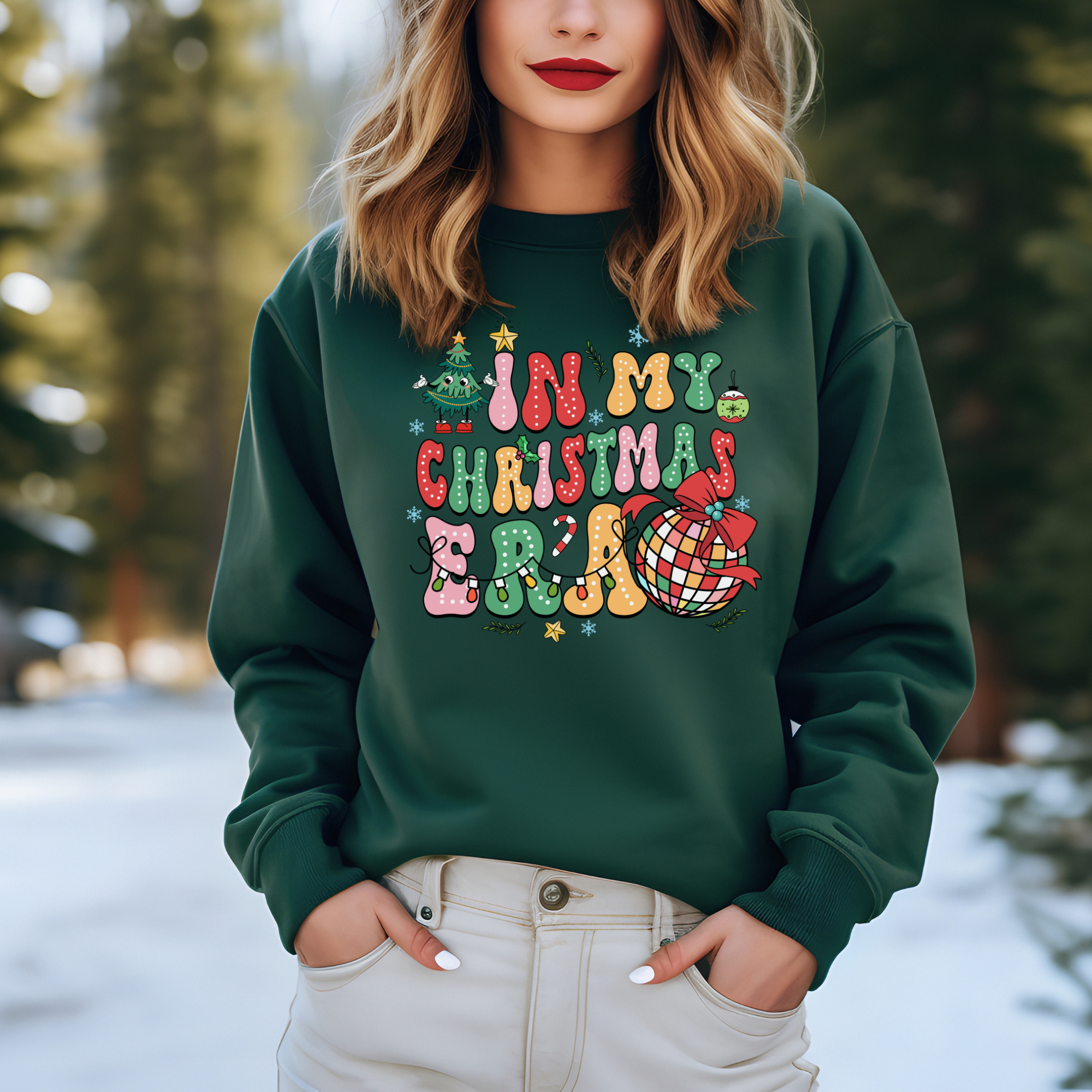In my Christmas era sweatshirt for women. Taylor Swift inspired holiday sweater.