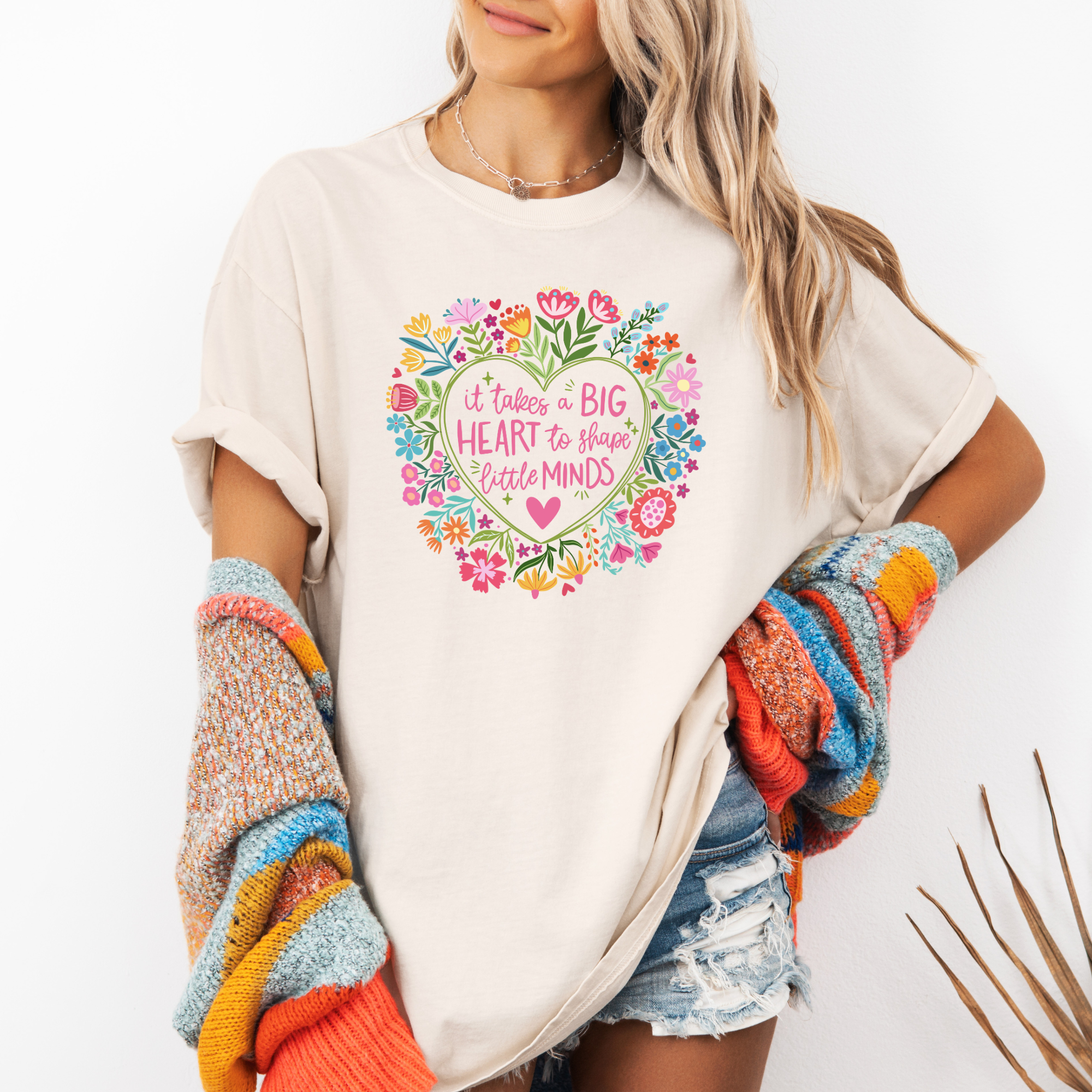 It Takes A Big Heart To Shape Little Minds T-Shirt | Teacher T-Shirt