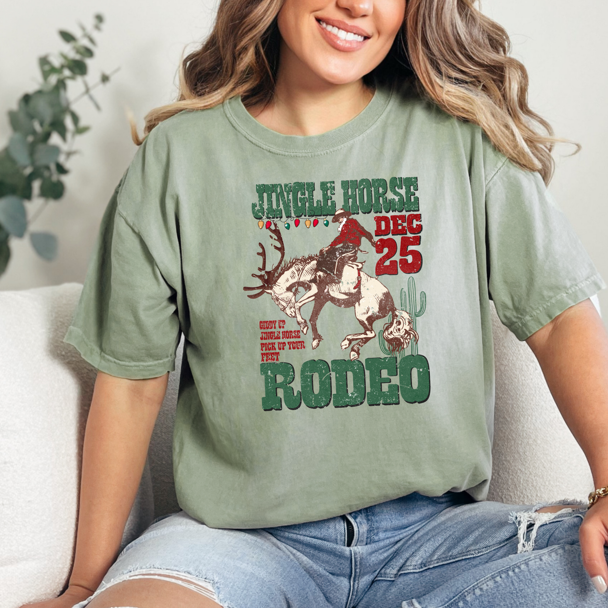Jingle Horse Rodeo T-Shirt | Western Christmas Shirt