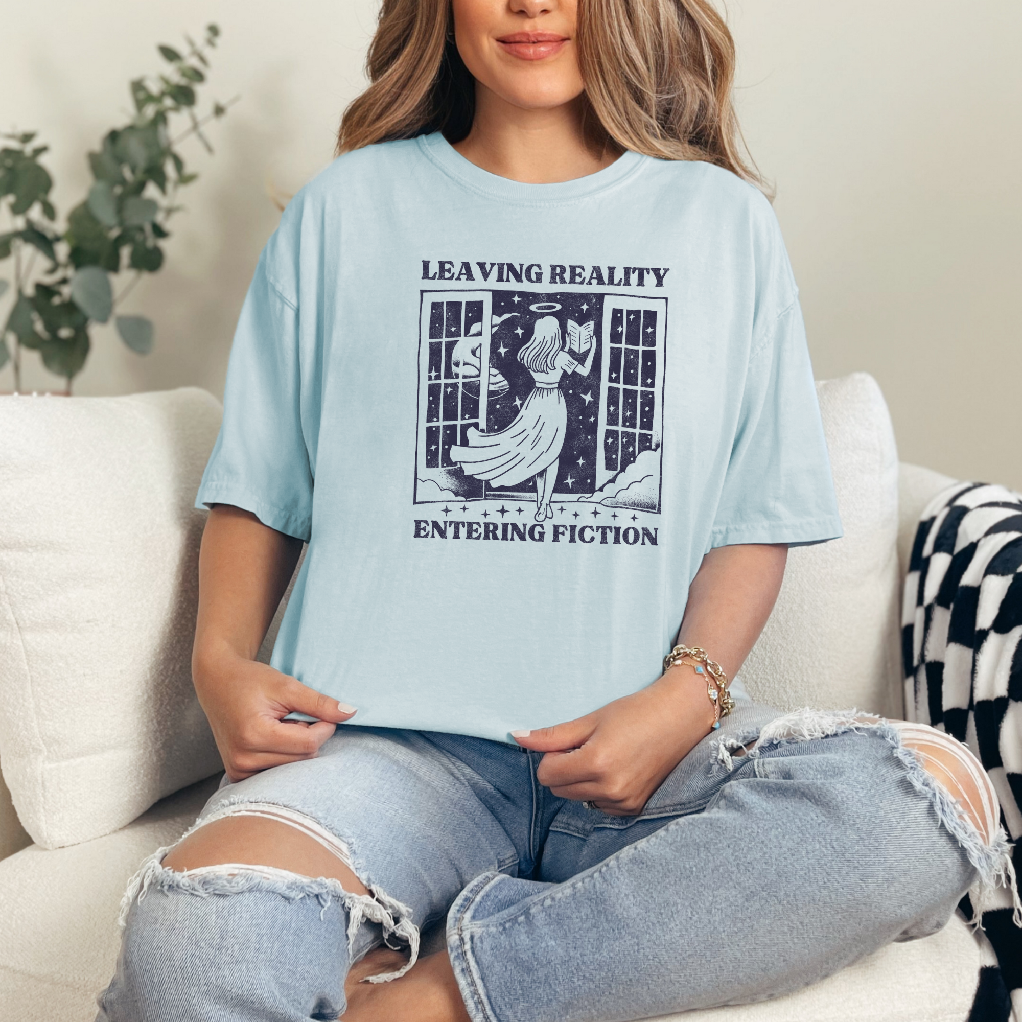 Leaving Reality Entering Fiction T-Shirt | Bookish Shirt