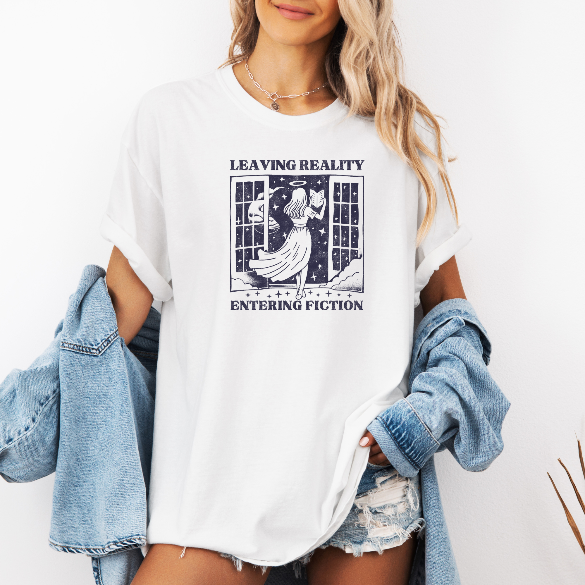 Leaving Reality Entering Fiction T-Shirt | Bookish Shirt