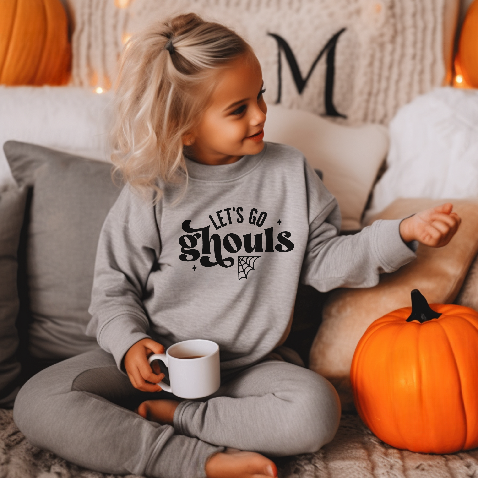 Let's Go Ghouls Kids Sweatshirt | Girls Halloween Sweatshirt