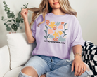 Let kindness bloom womens graphic tee for spring or summer