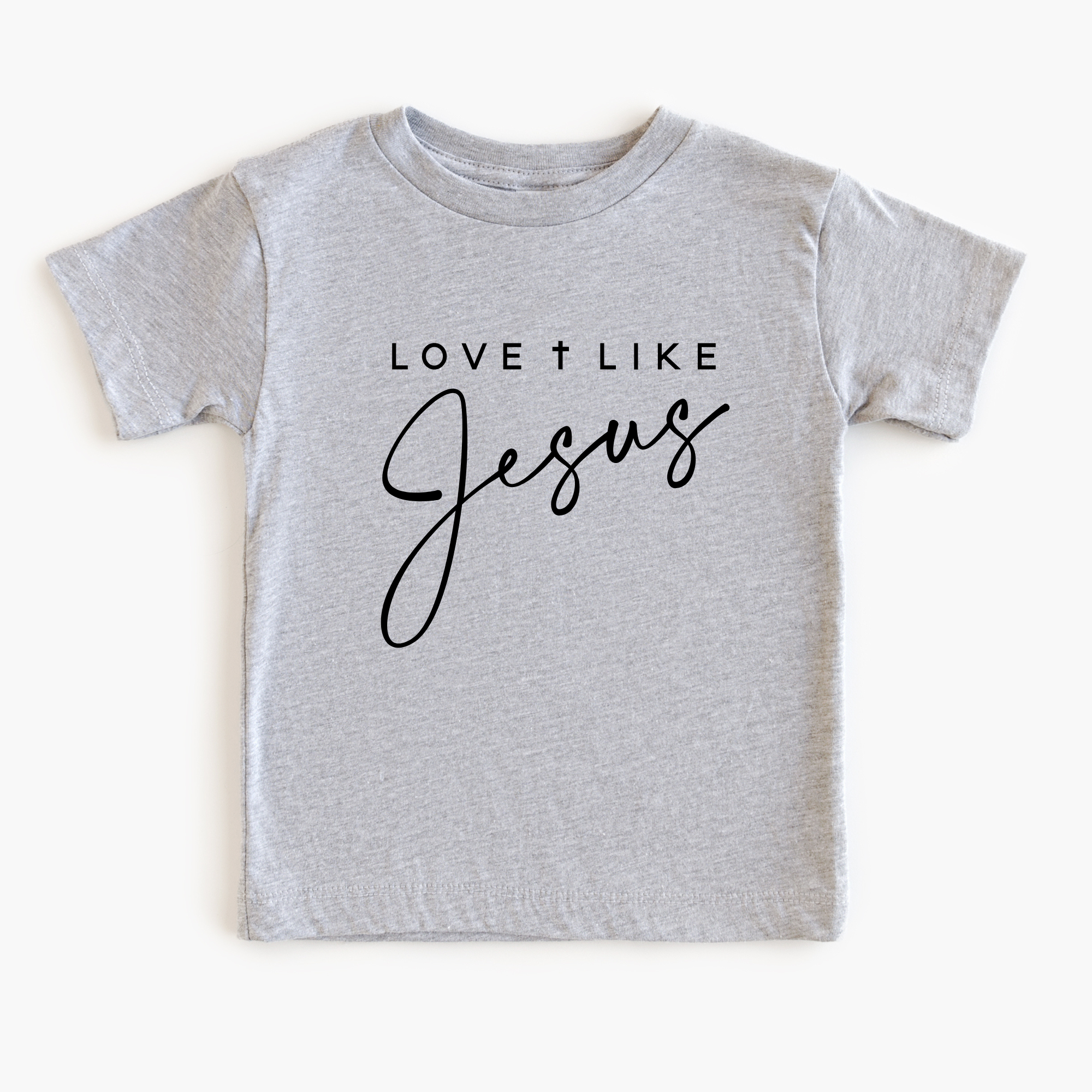 Love Like Jesus Kids Shirt Cursive Design