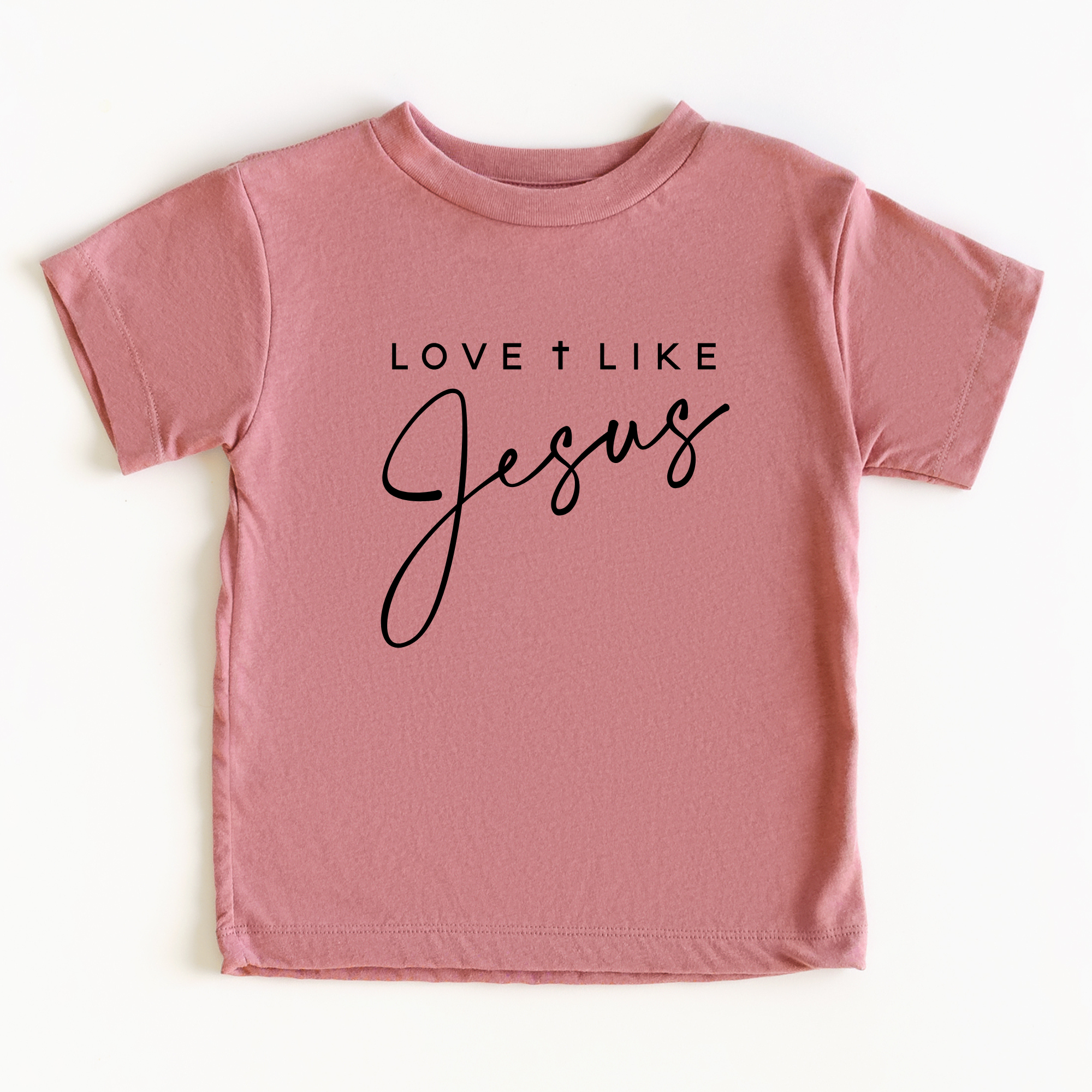 Love Like Jesus Kids Shirt Cursive Design