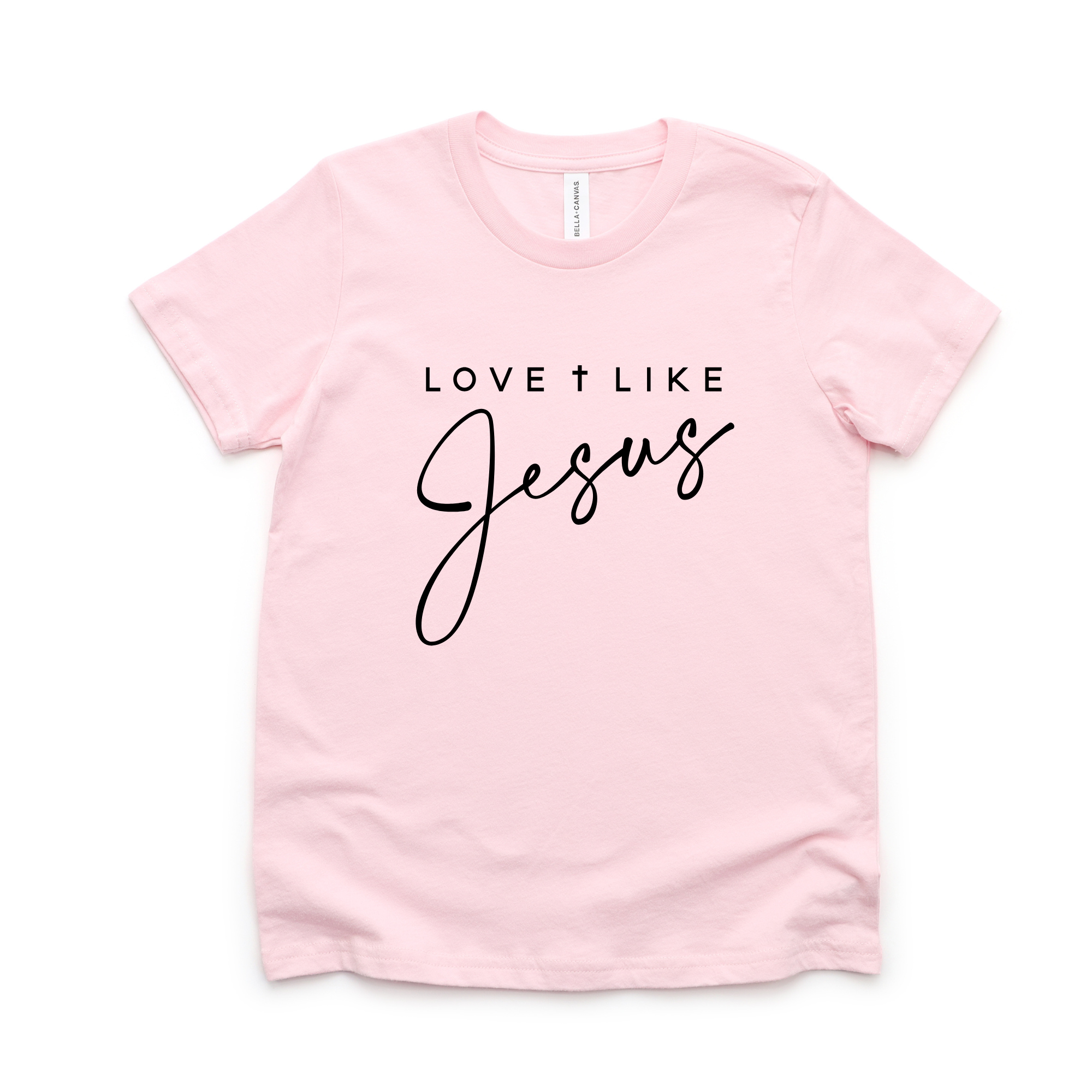 Love Like Jesus Kids Shirt Cursive Design