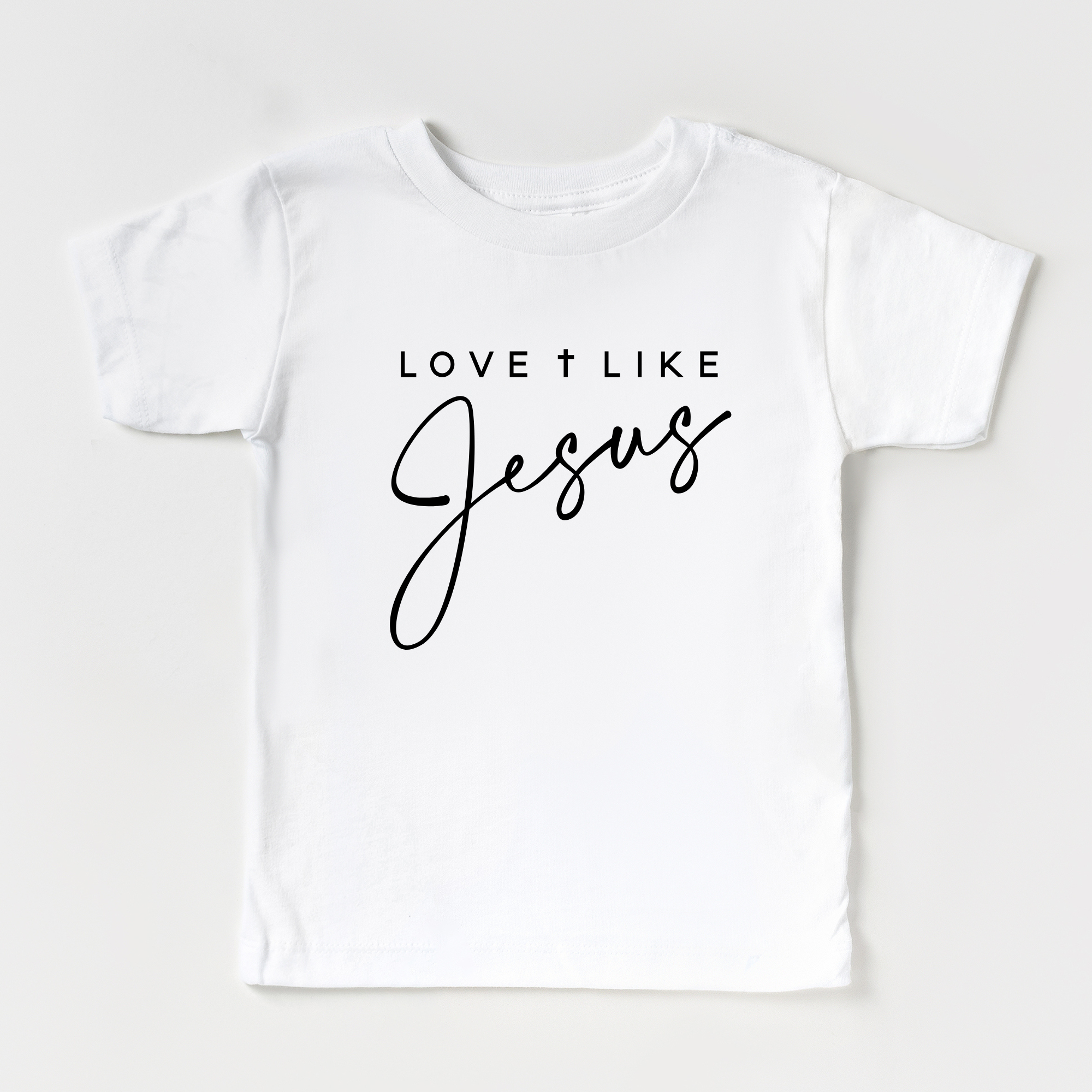 Love Like Jesus Kids Shirt Cursive Design