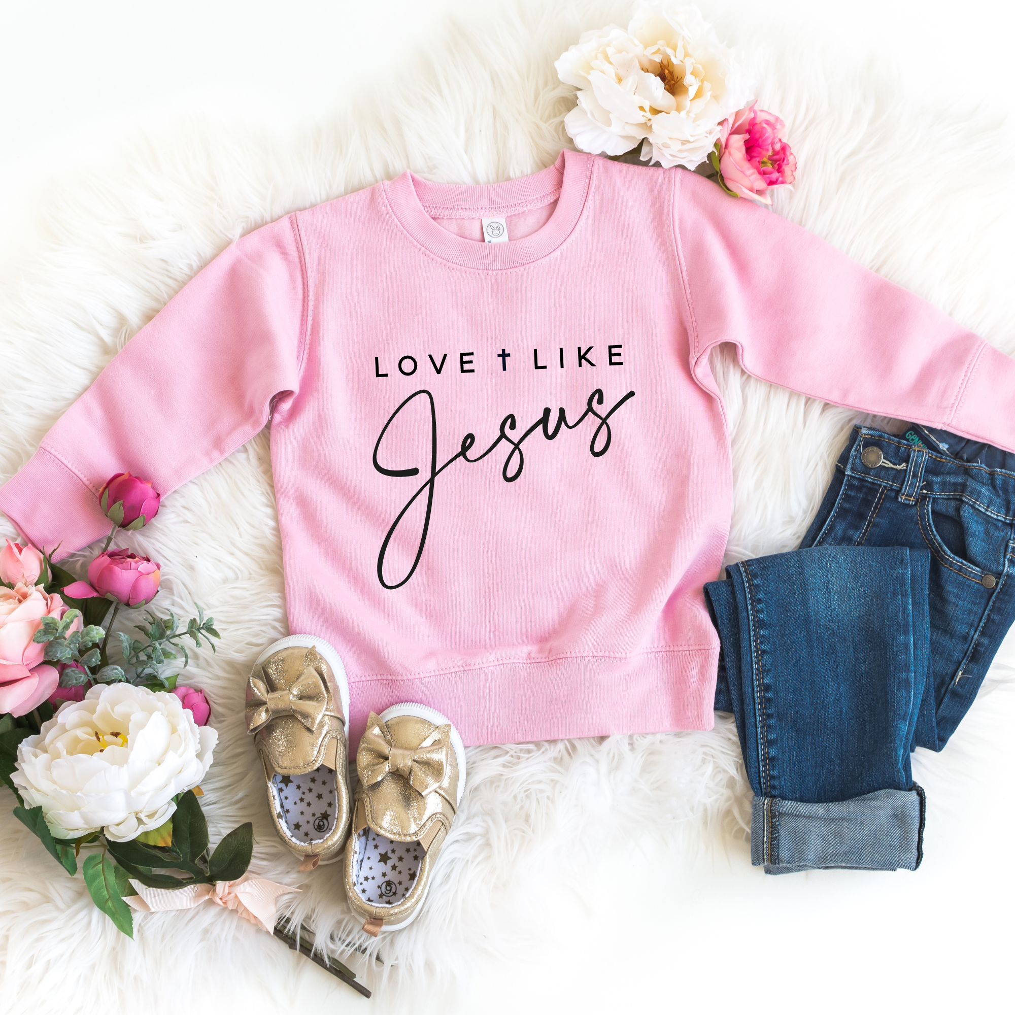 Love like jesus kids christian sweatshirt